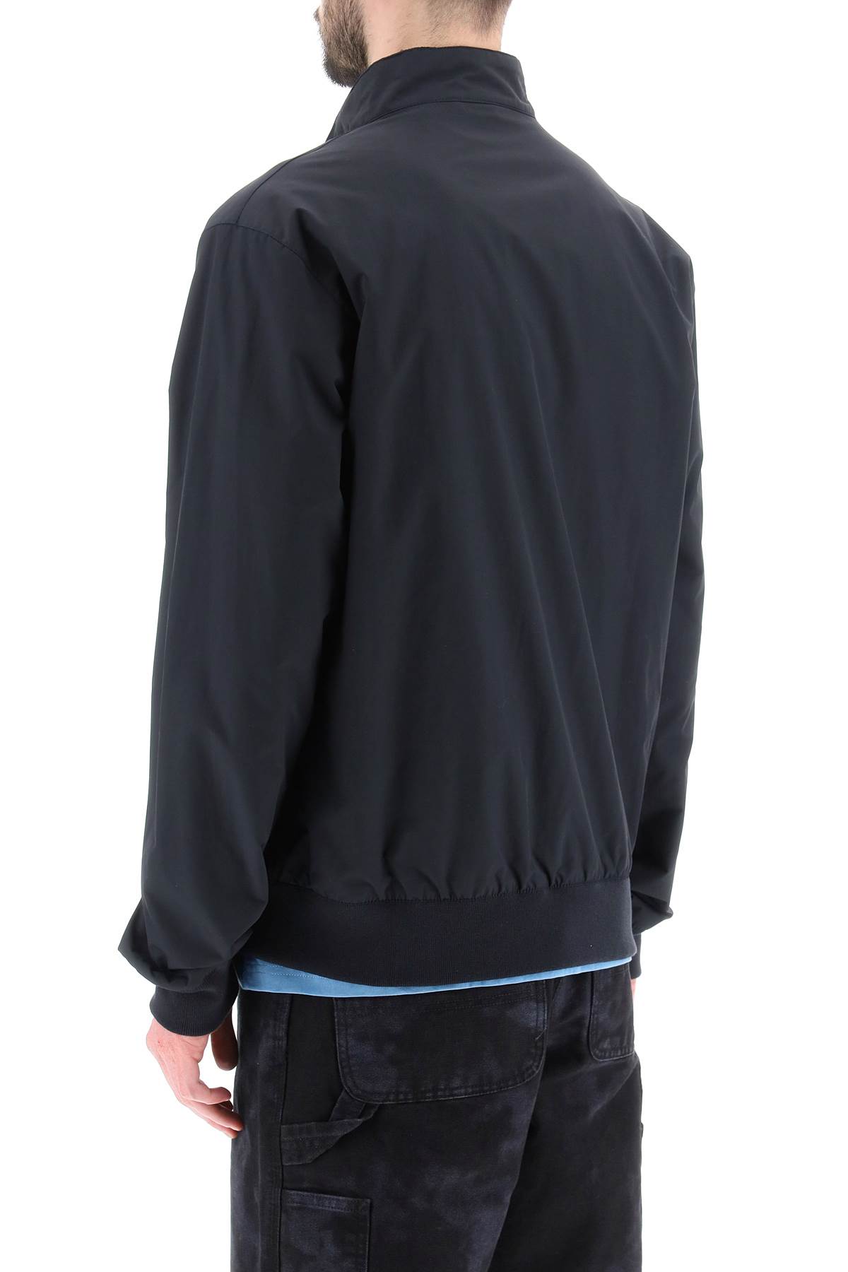 Barbour Blue Nylon Roystone Jacket In Navy