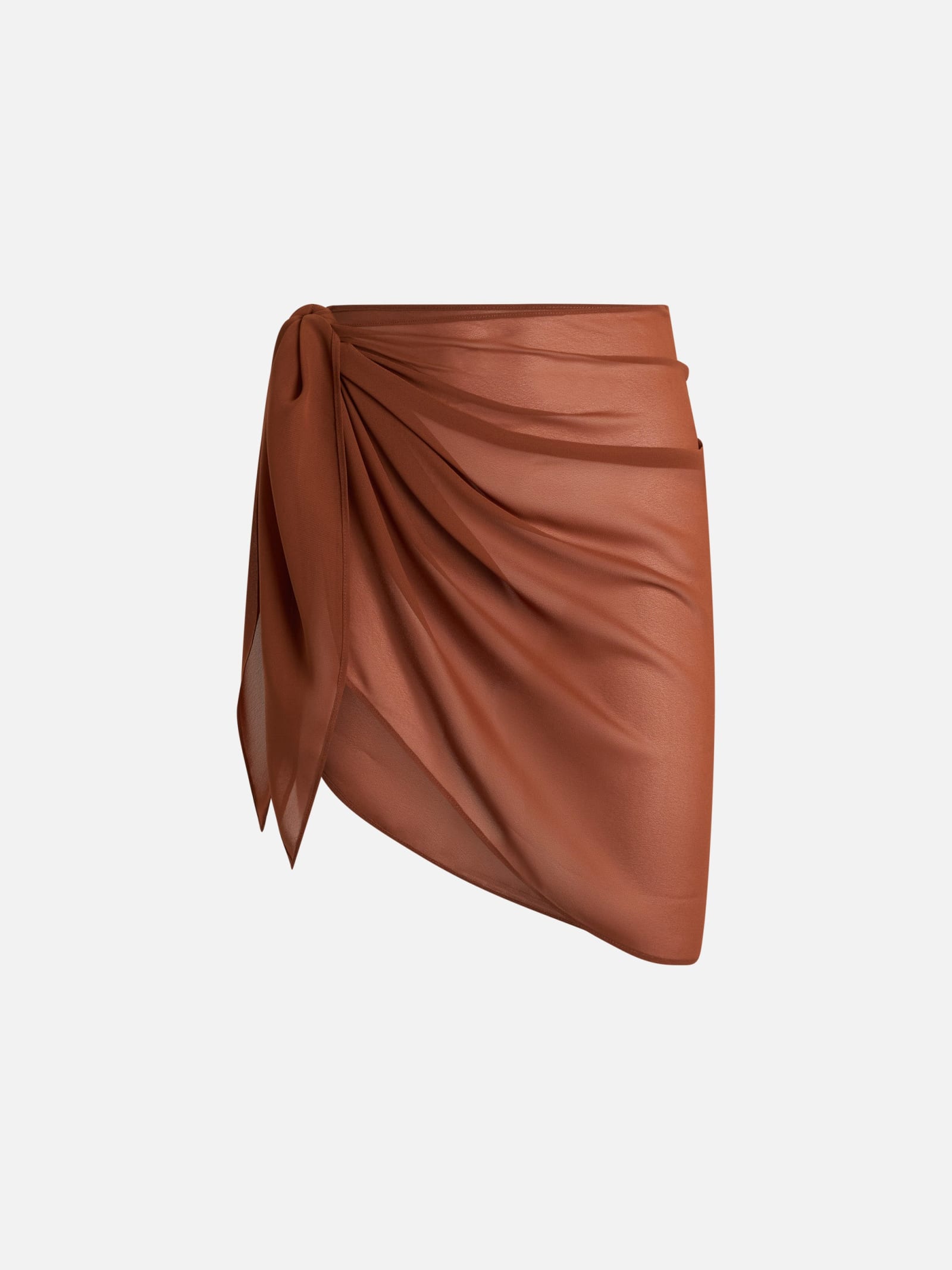 Mc2 Saint Barth Woman Brown Short Pareo Sery In Brown
