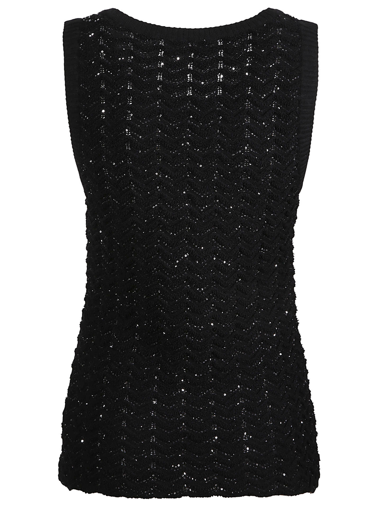 Shop Missoni Knitted Sleeveless Jumper In Black