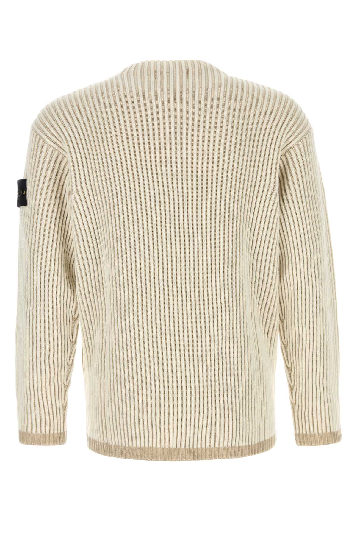 Shop Stone Island Sand Wool Sweater In Natural