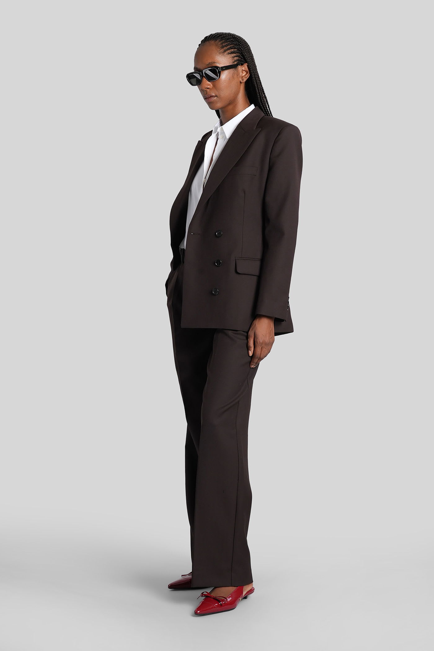 Anine Bing Trent Pants In Brown Leather In Brown