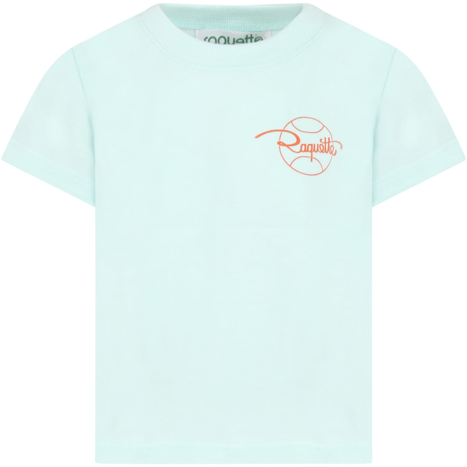 Raquette Teal Green T-shirt For Kids With Logo
