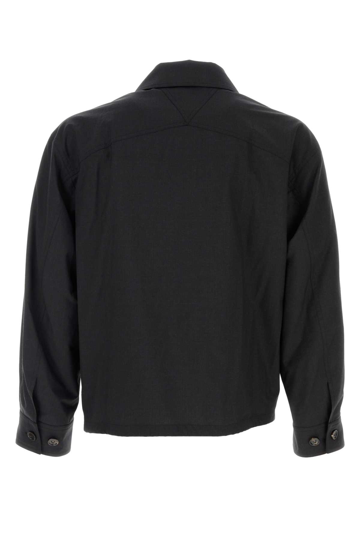 Bottega Veneta Slate Wool Jacket In Black