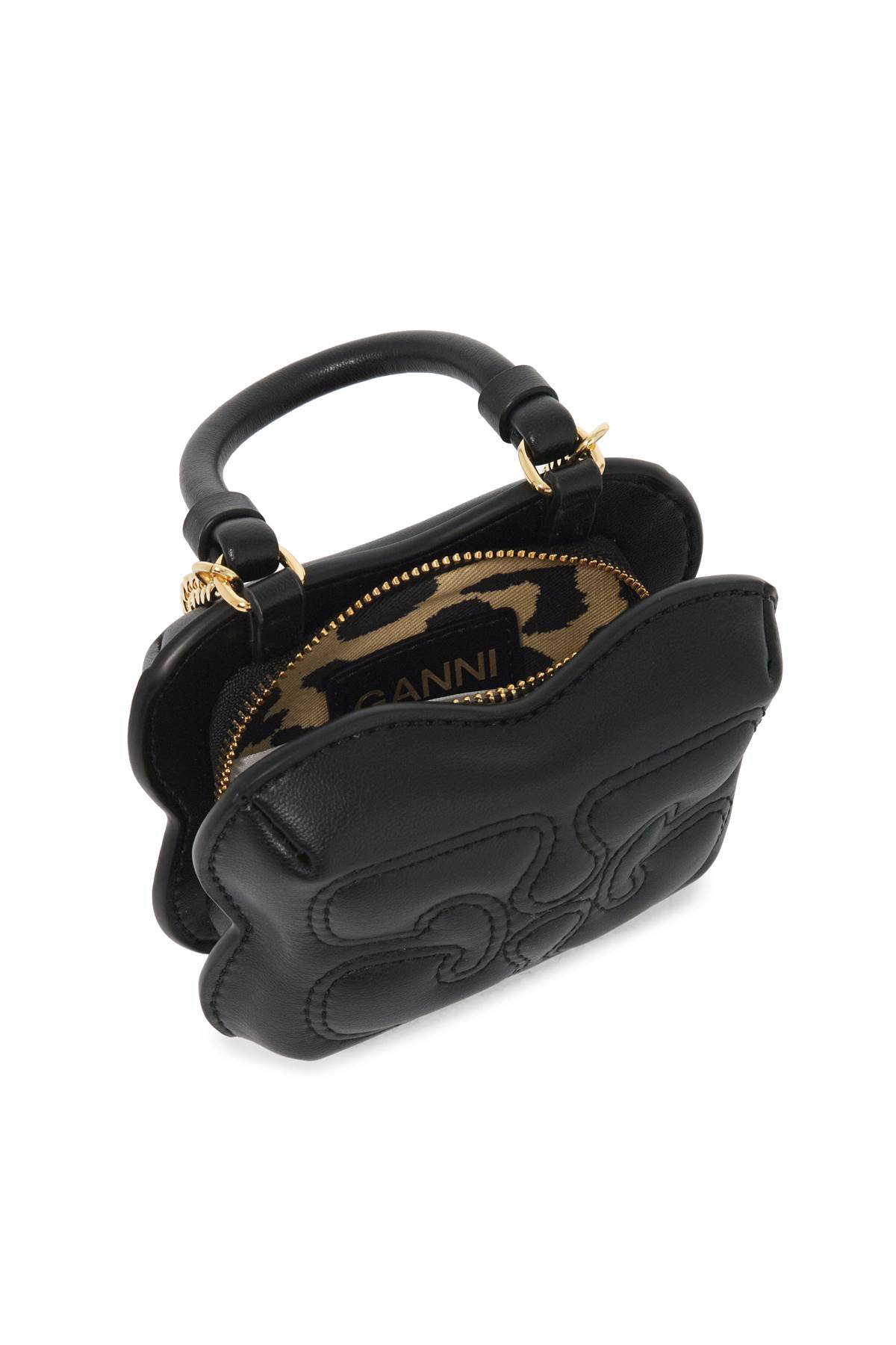 Shop Ganni Nano Butterfly Bag In Black (black)