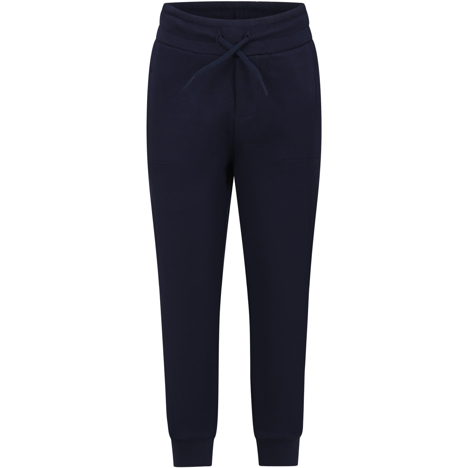 Hugo Boss Kids' Blue Trousers For Boy With Logo In Black