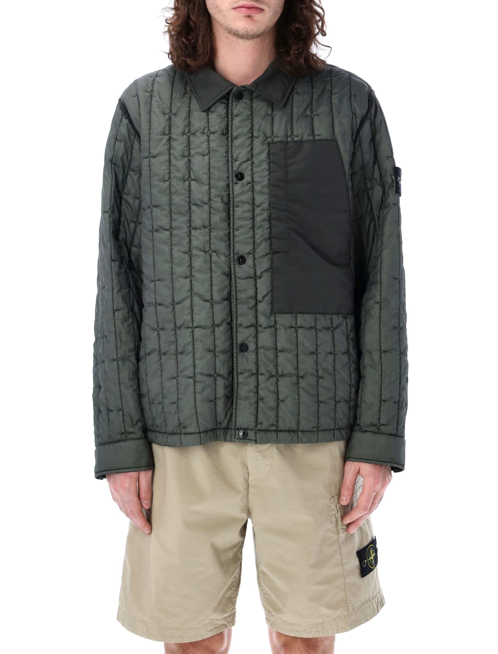STONE ISLAND QUILTED SHIRT-JACKET