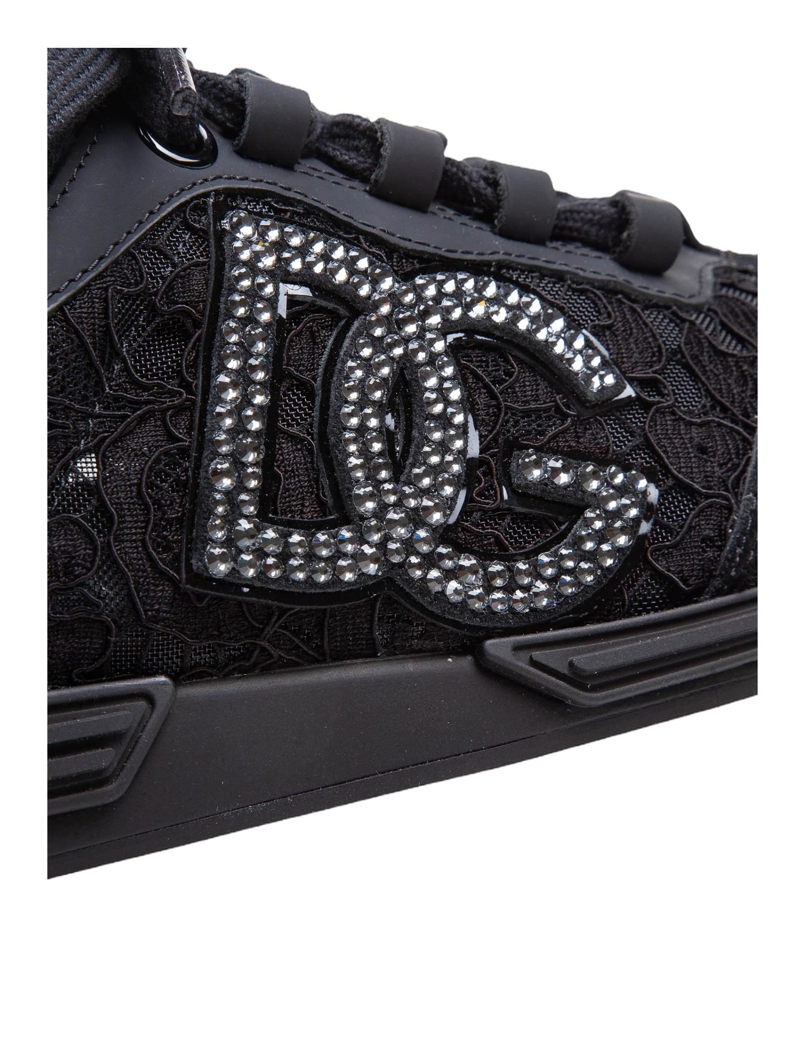 Shop Dolce & Gabbana Ns1 Sneakers In Black Lace