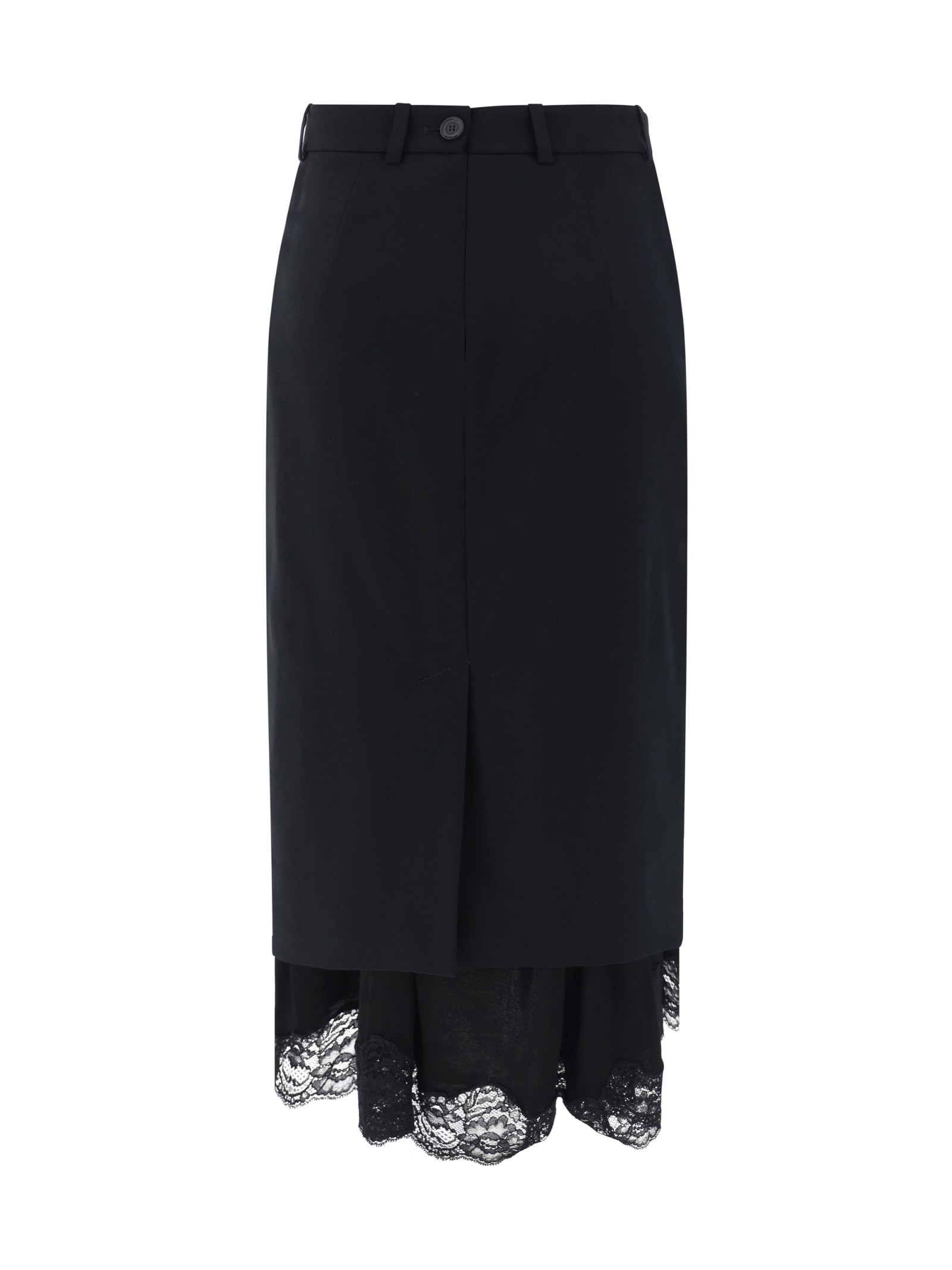 Shop Balenciaga Lingerie Midi Skirt In Black