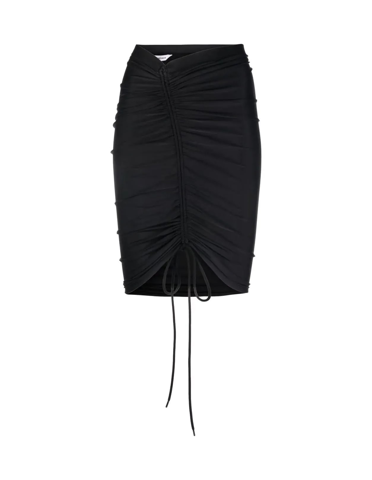 Balenciaga Short Skirt In Black Stretch Nylon With Curl