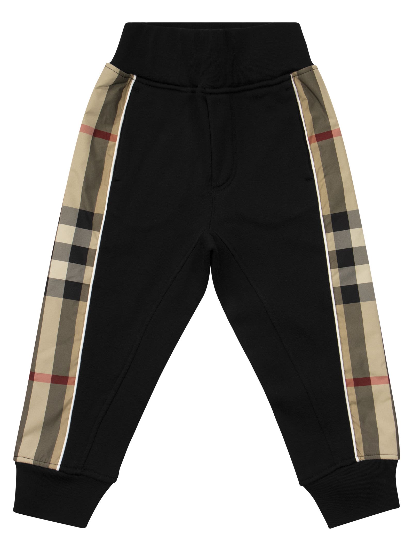 Burberry Graham - Cotton Jogging Trousers With Tartan Inserts