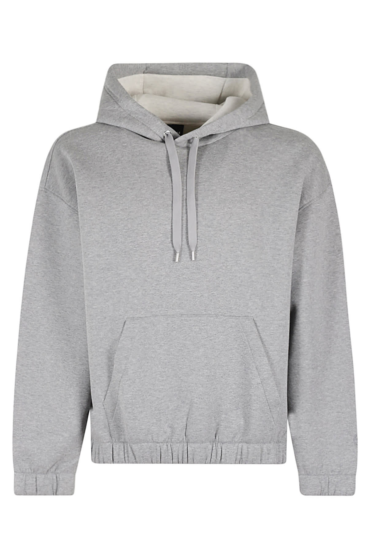 Hugo Boss Double Knit Hooded Sweatshirt With Monogram Detail In Silver
