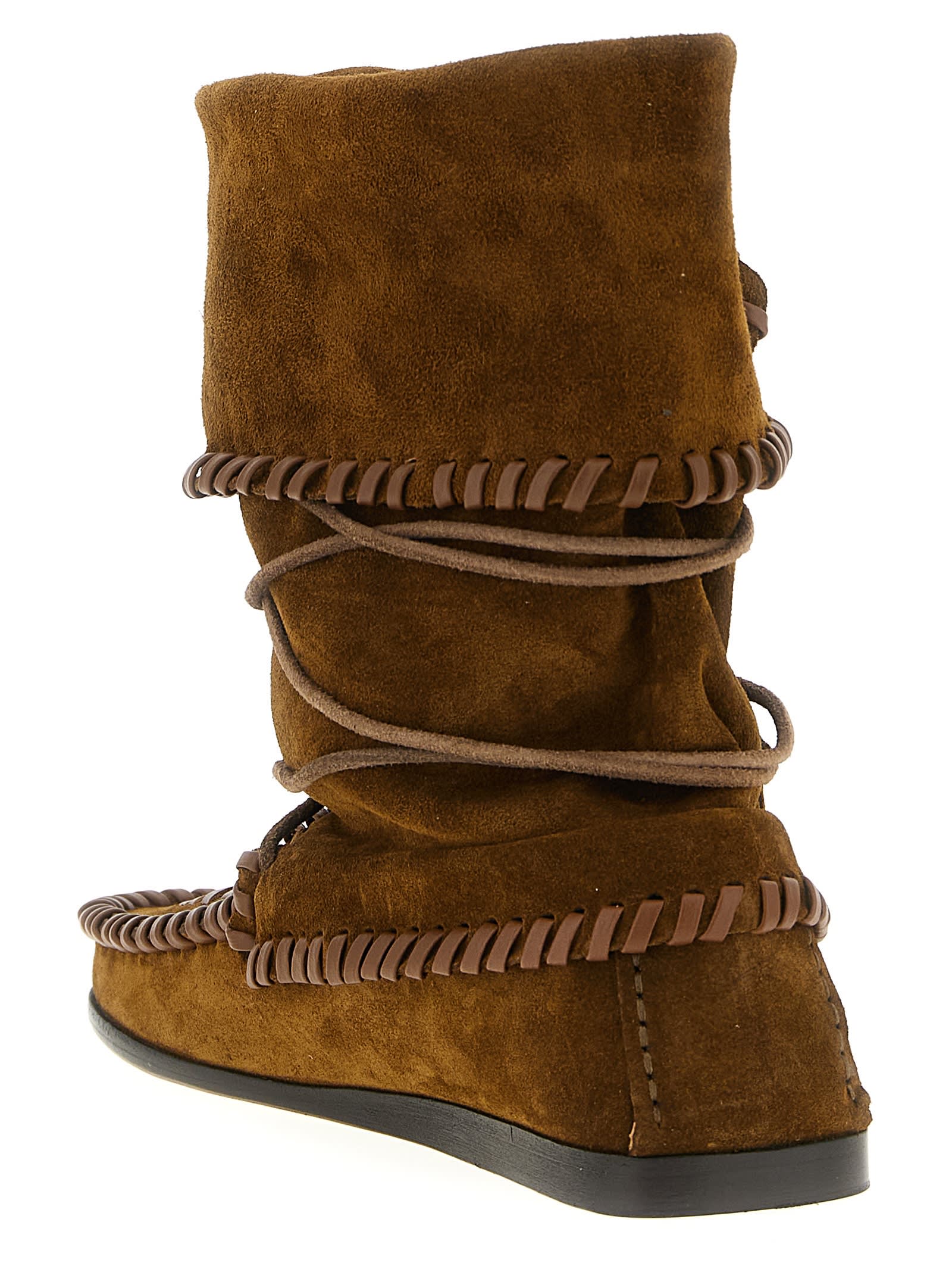 Isabel Marant Suede Mid-calf Boots Tassel Detail In Brown