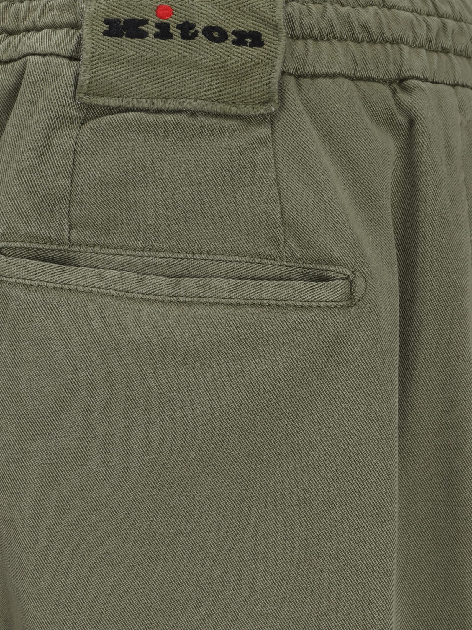 Shop Kiton Pants In Military Green