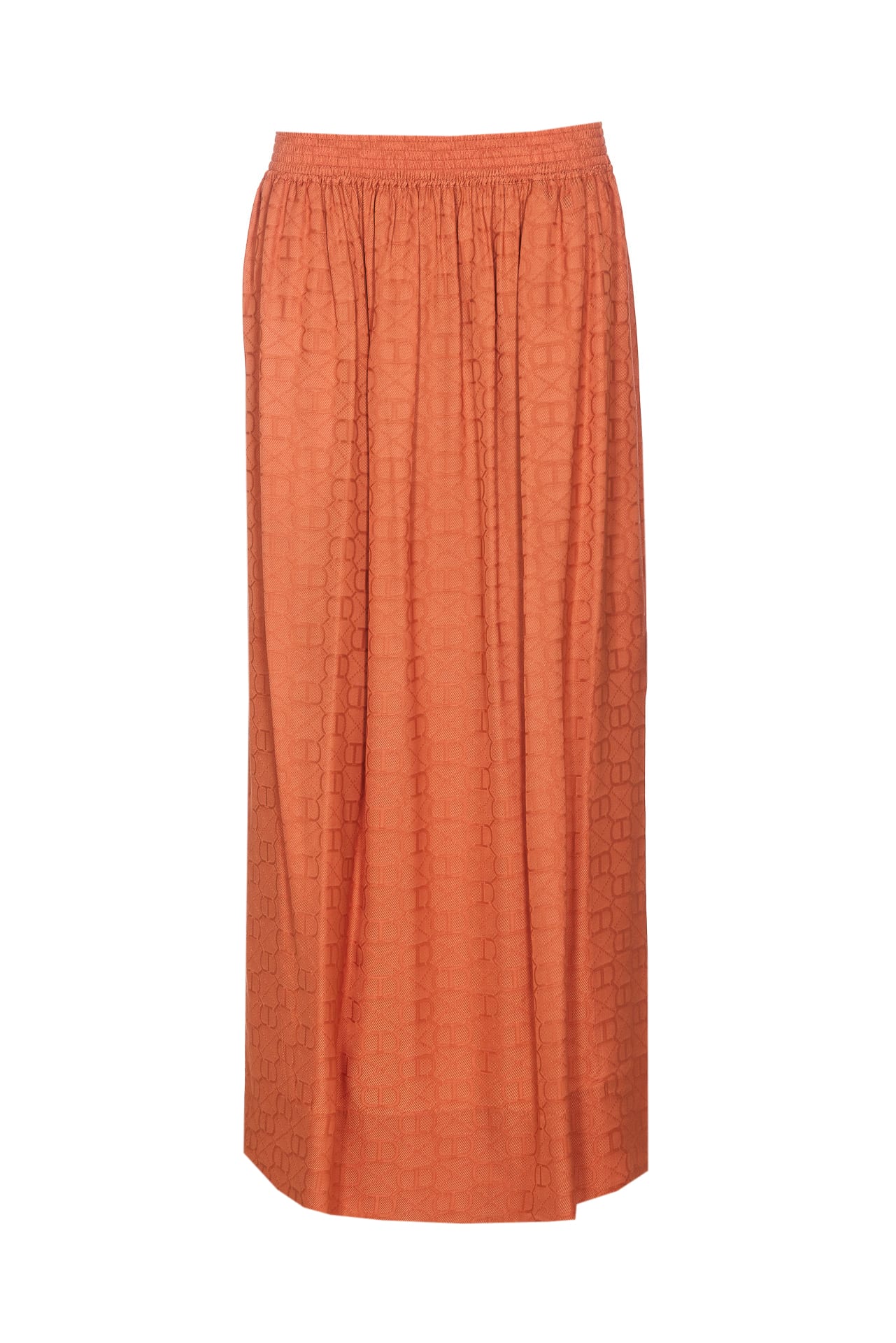 Shop Twinset Logo Maxi Skirt In Orange