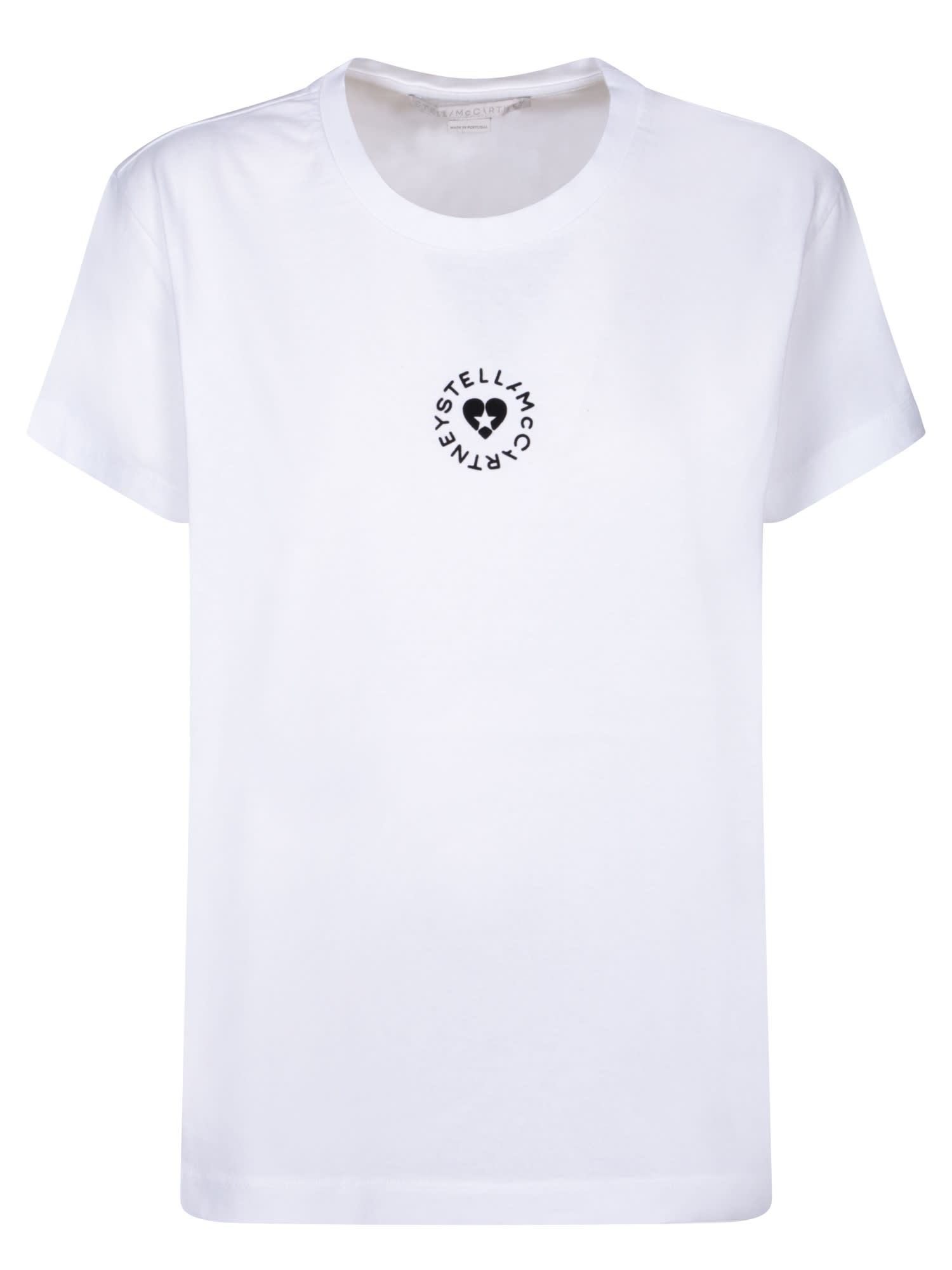 Shop Stella Mccartney Iconic Mini Heart Logo White T-shirt