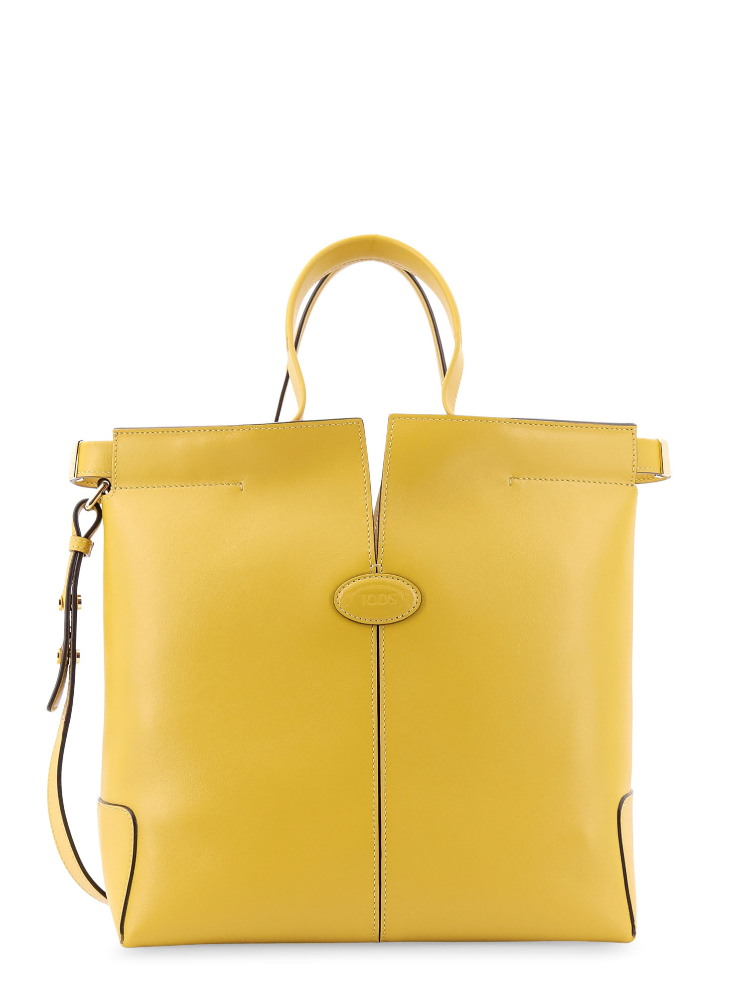 Tod's Leather Handbag With Frontal Logo Patch