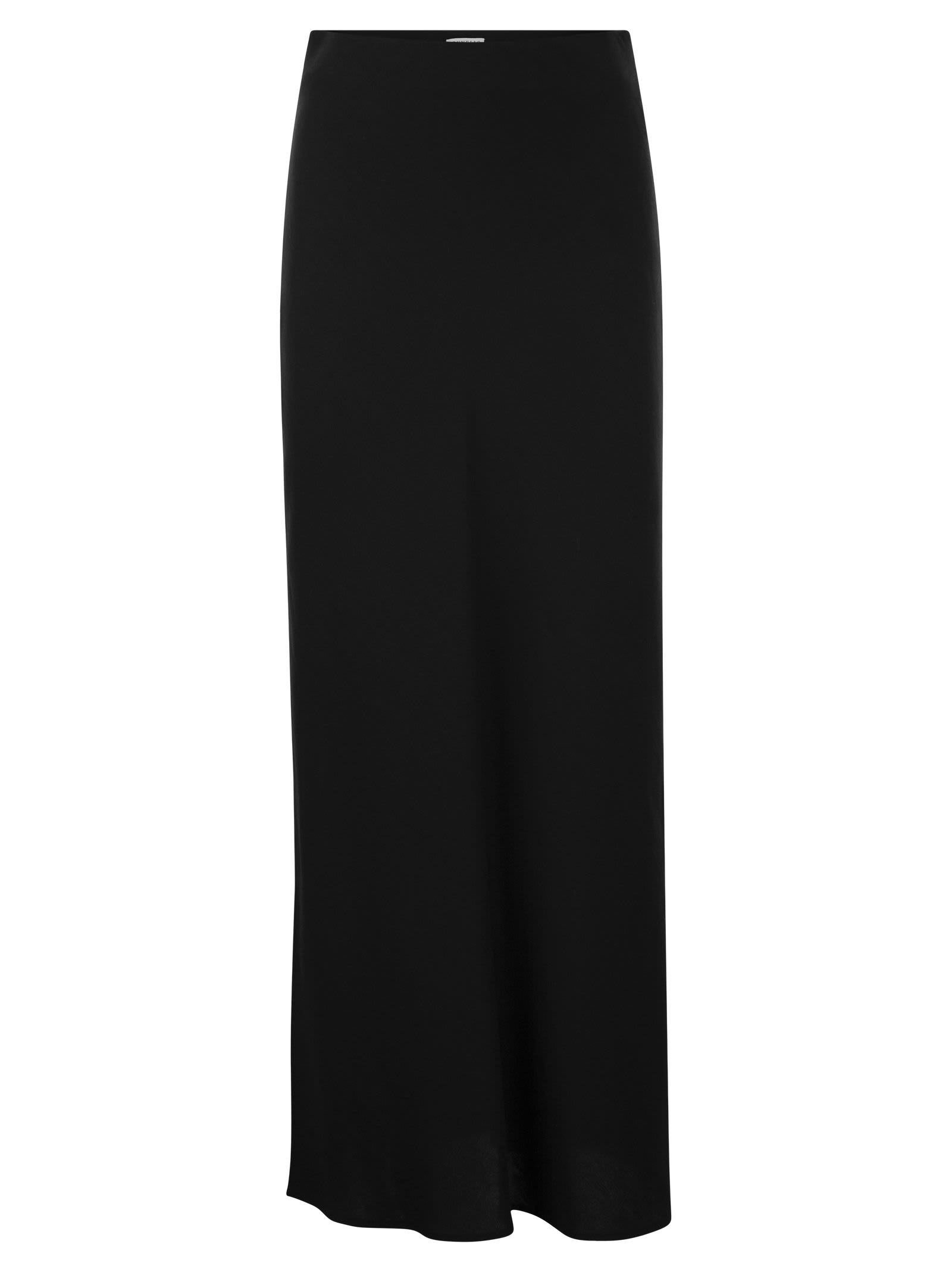 Brunello Cucinelli Viscose And Linen Long Pencil Skirt In Black