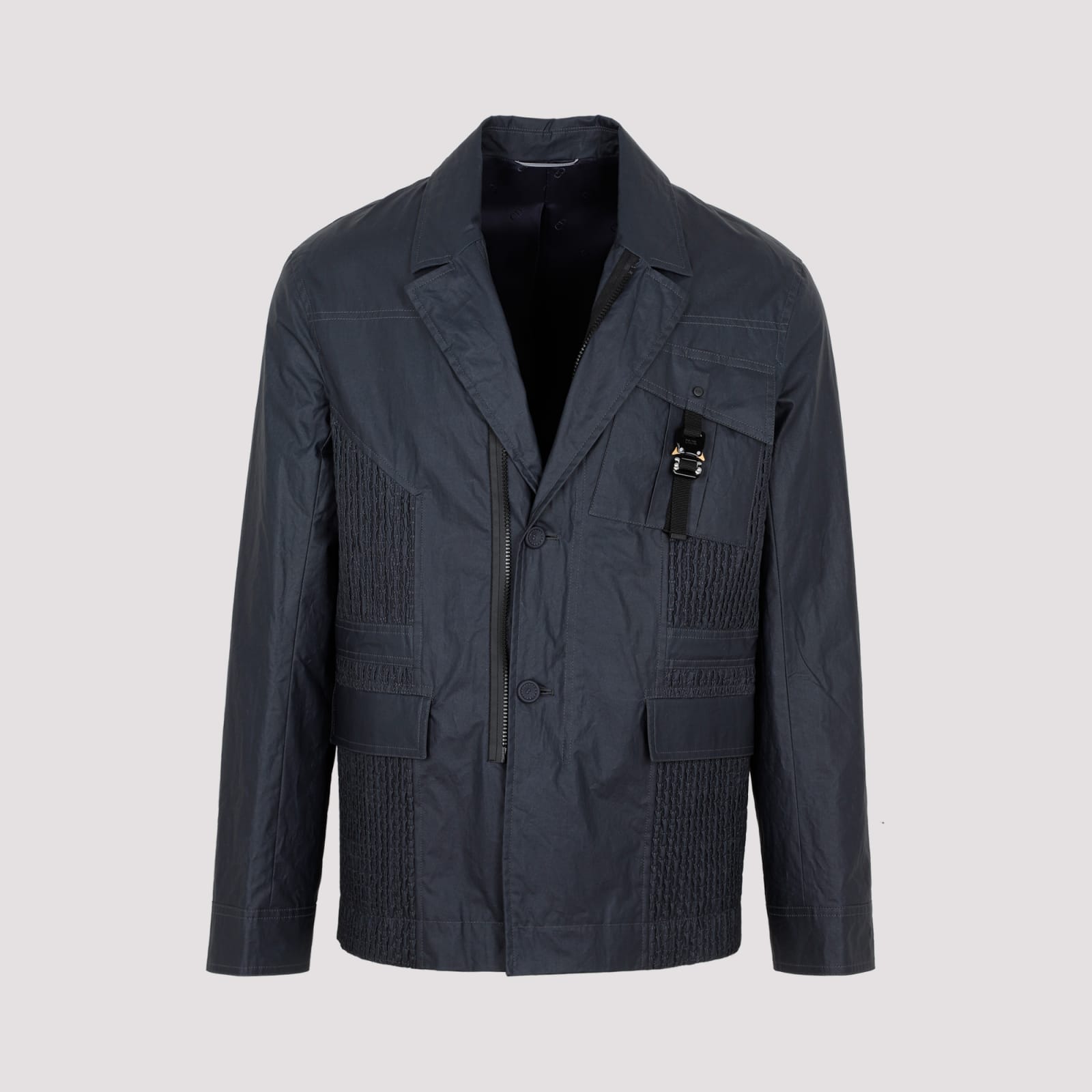 Shop Dior Cotton Jacket In Navy Blue