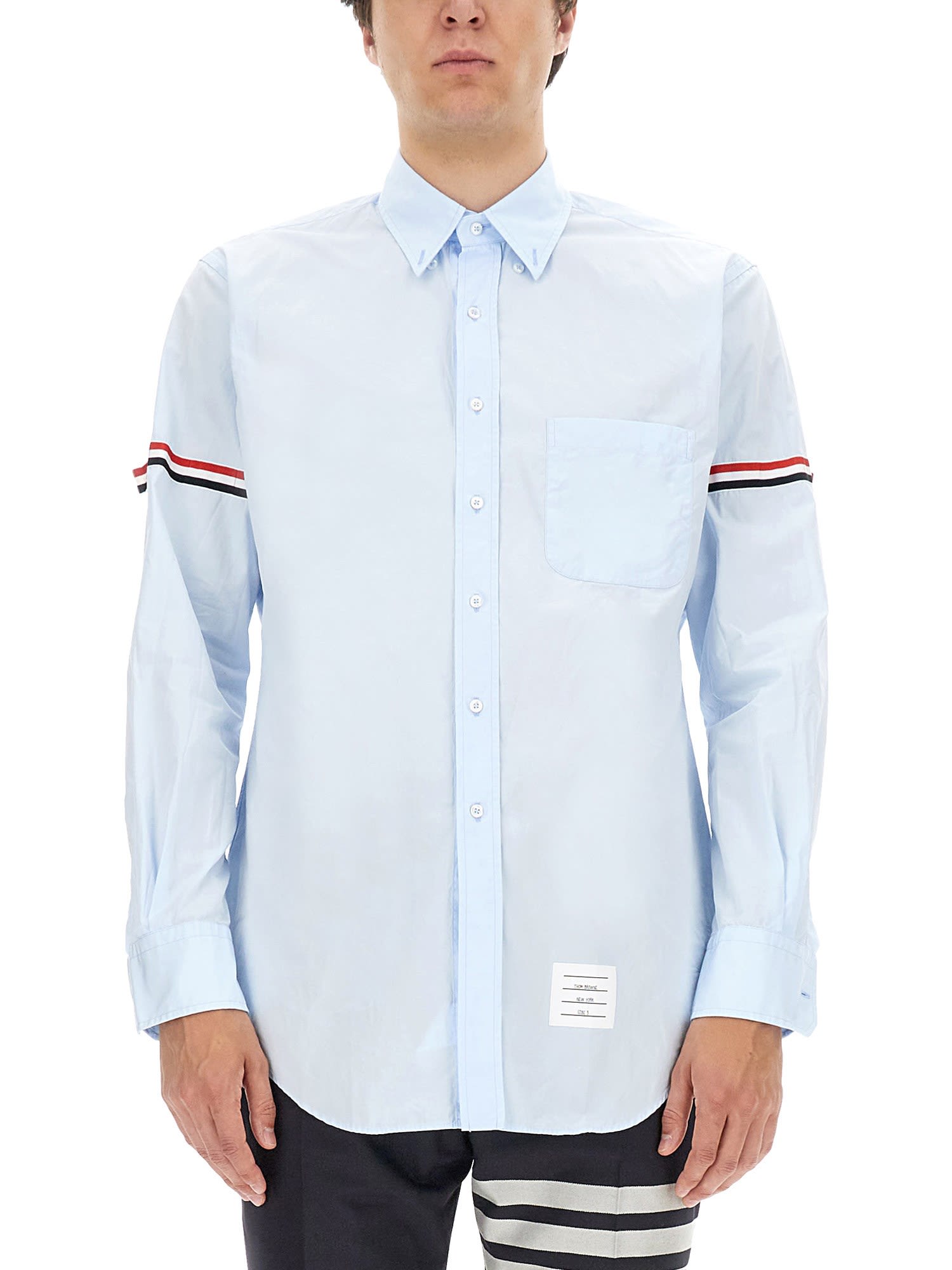 Shop Thom Browne Classic Shirt In Baby Blue