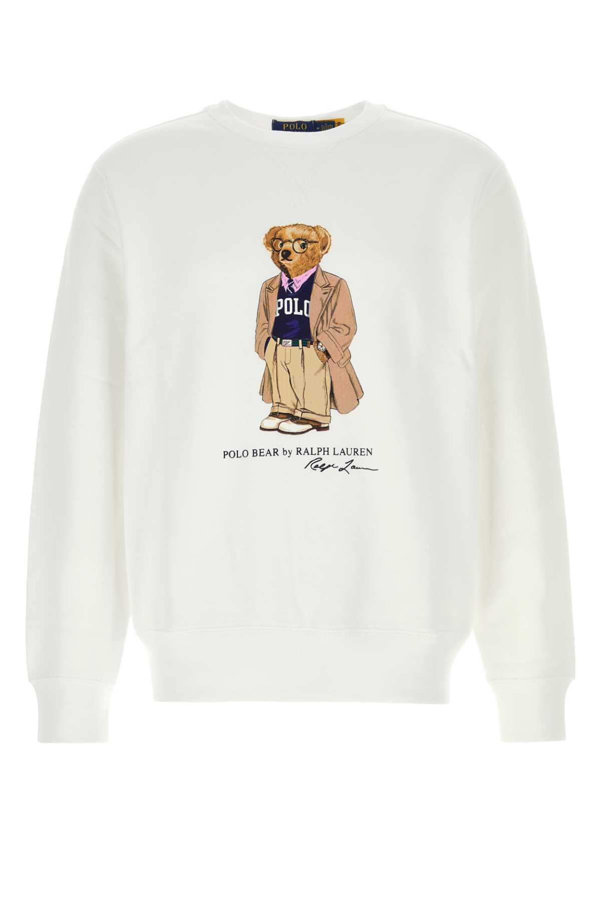 Ralph Lauren White Cotton Blend Sweatshirt In White