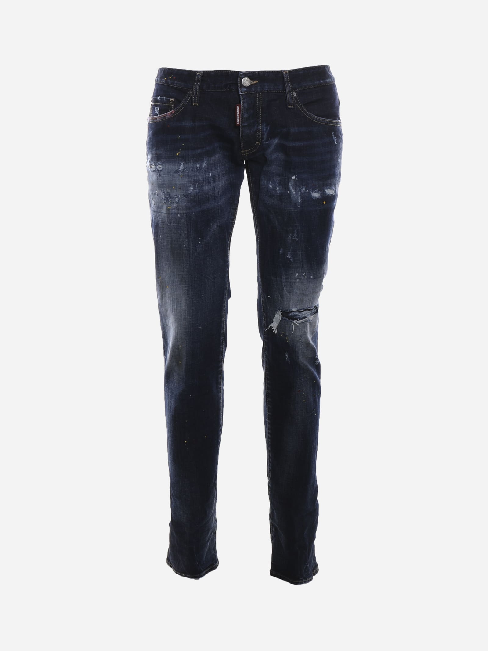 Dsquared2 Stretch Cotton Jeans With Rips