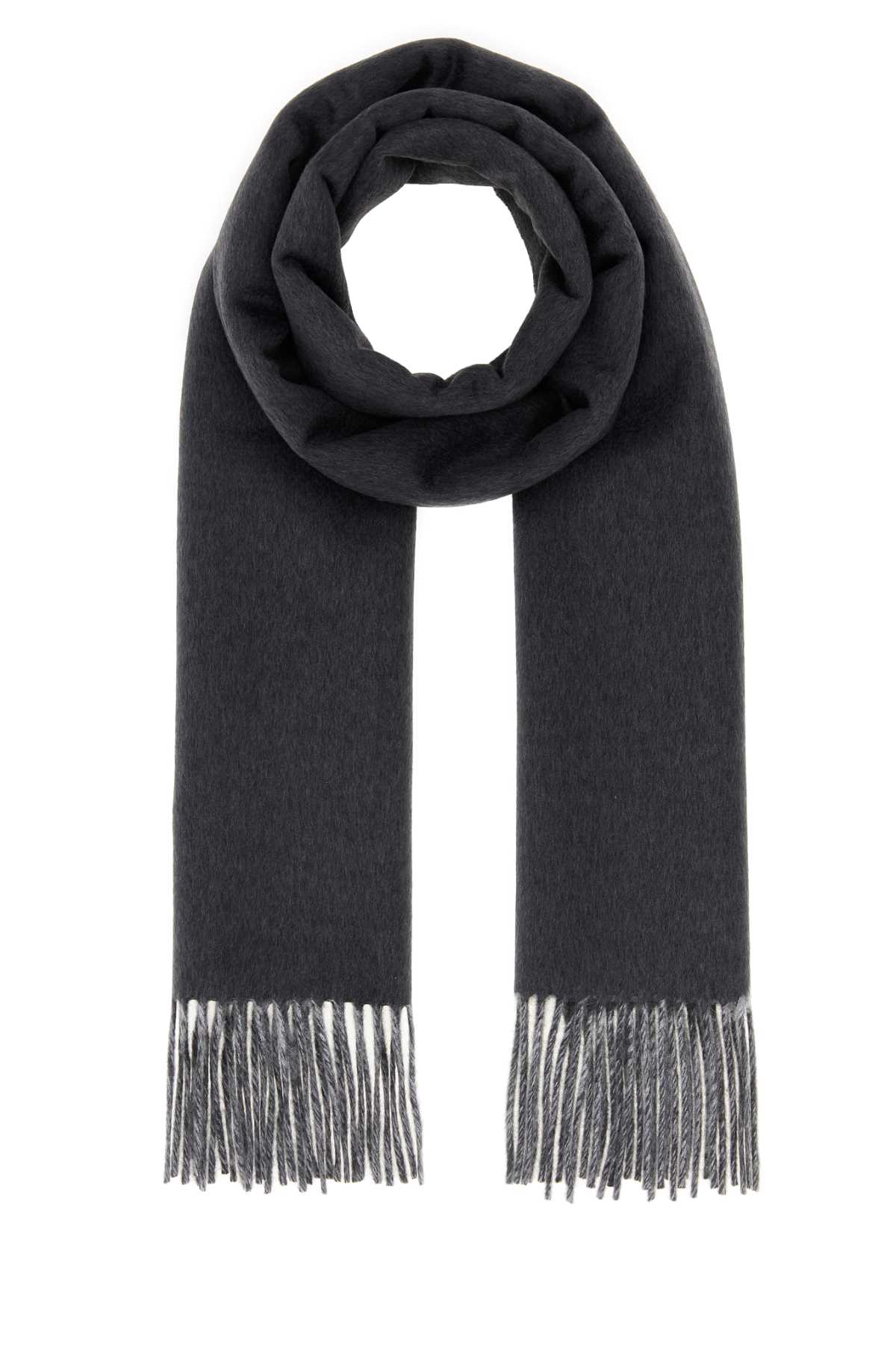 Prada Charcoal Cashmere Scarf In Gray