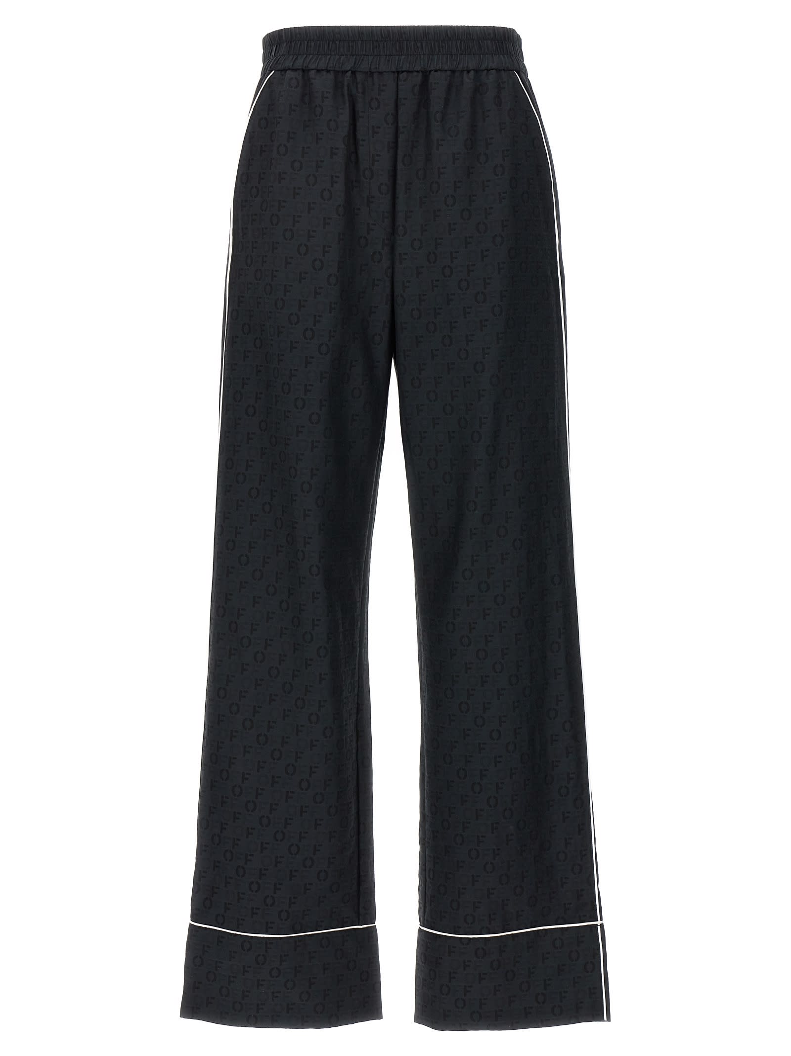 Shop Off-white Off Jacquard Pajama Pants In Black