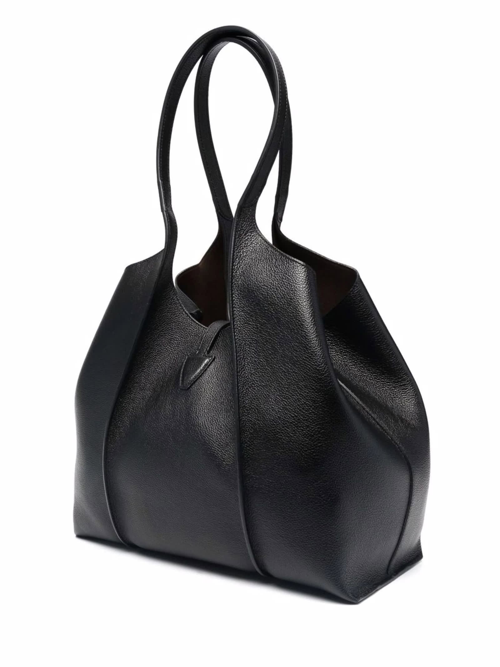 Shop Tod's T Timeless Shopping Bag In Leather Small In Black