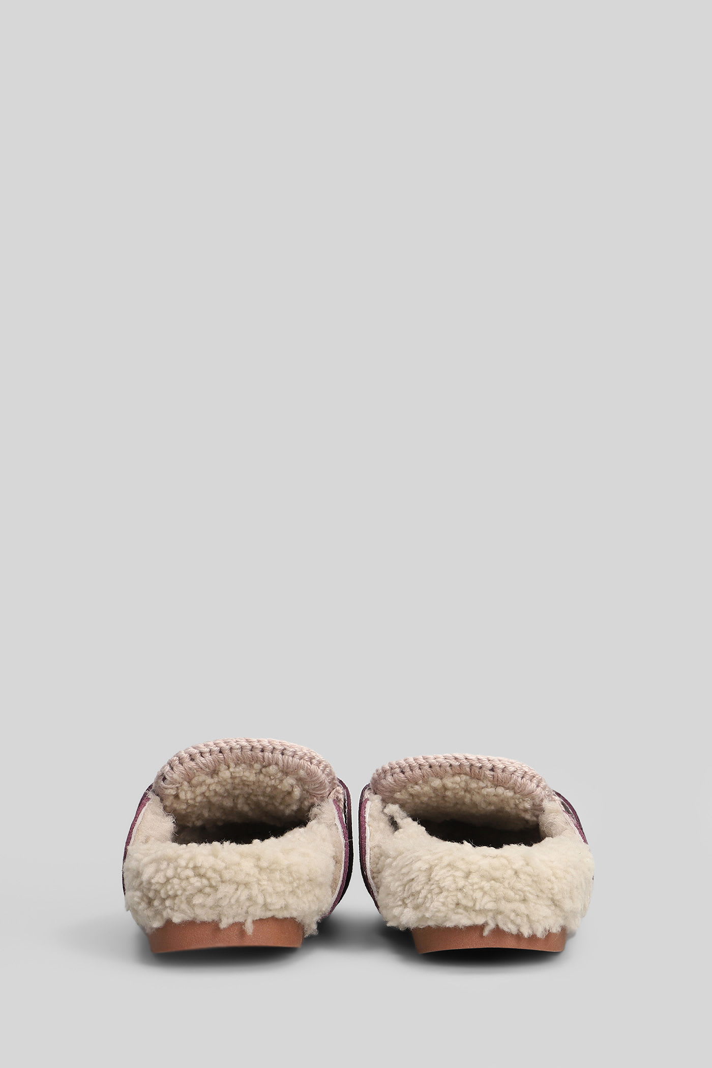 Mou Winter Bio Slide Slipper-mule In Bordeaux Suede In Purple