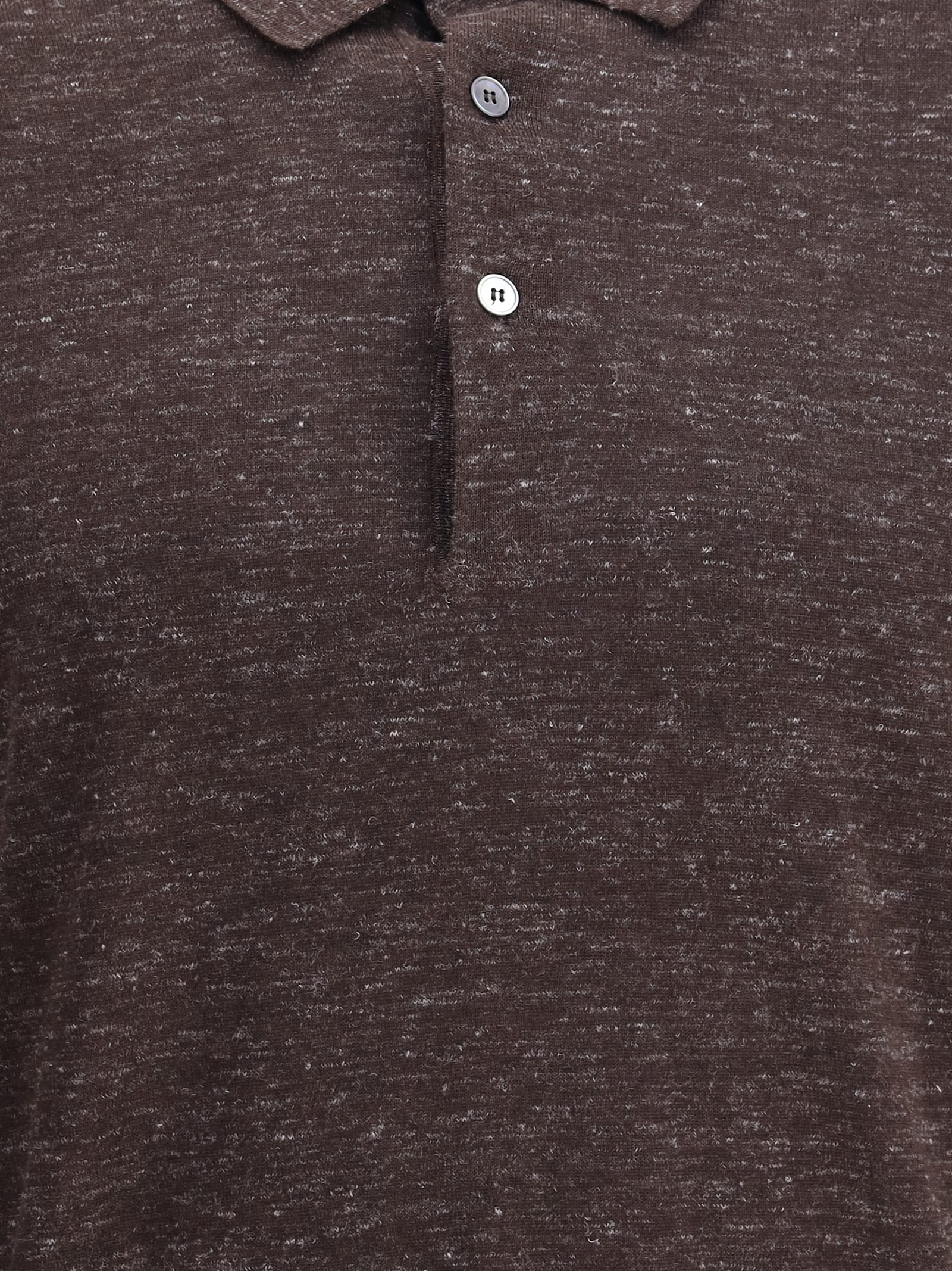 Zegna Silk Long Sleeve Top In Brown