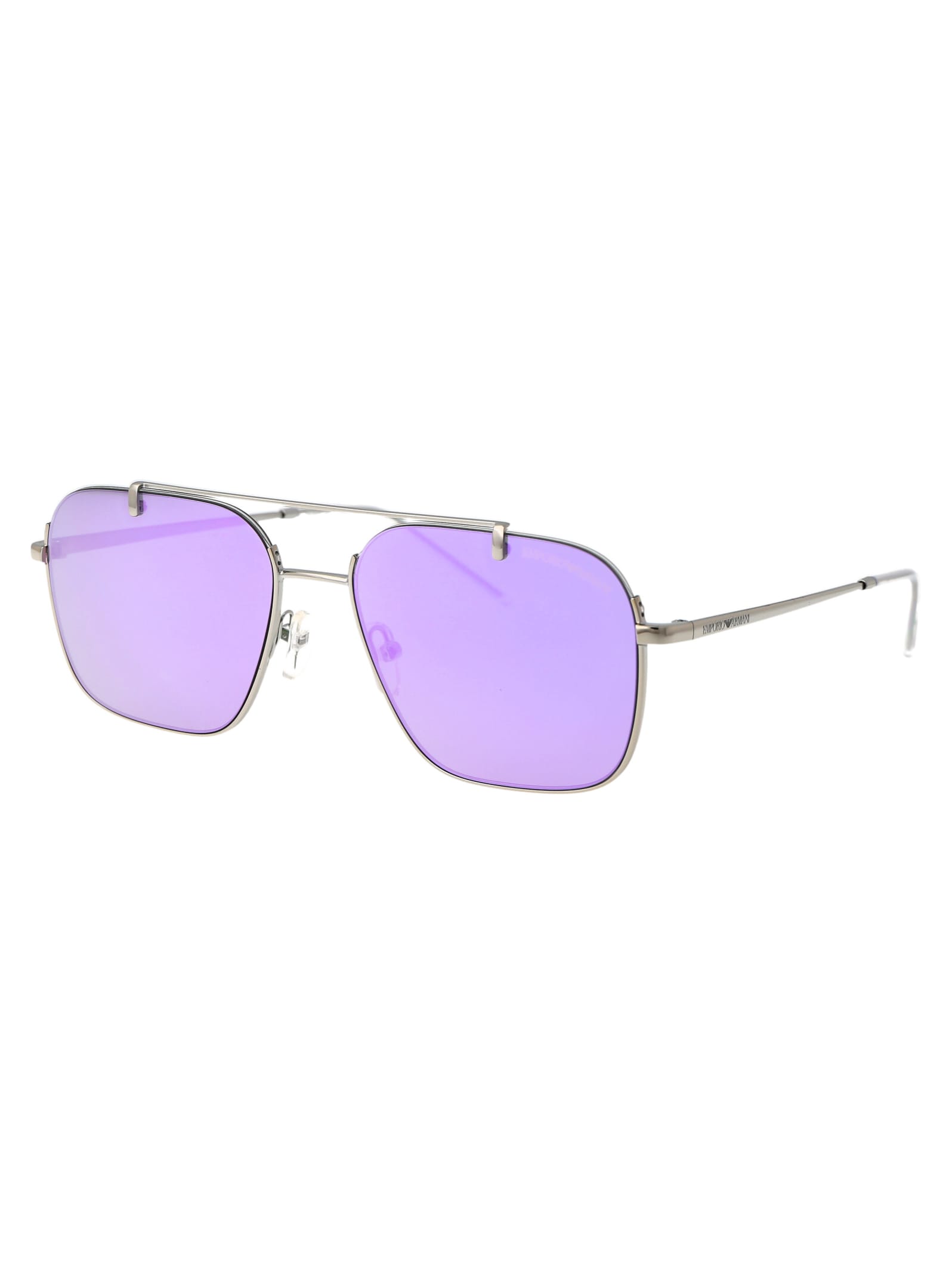 Shop Emporio Armani 0ea2150 Sunglasses In 30154v Shiny Silver