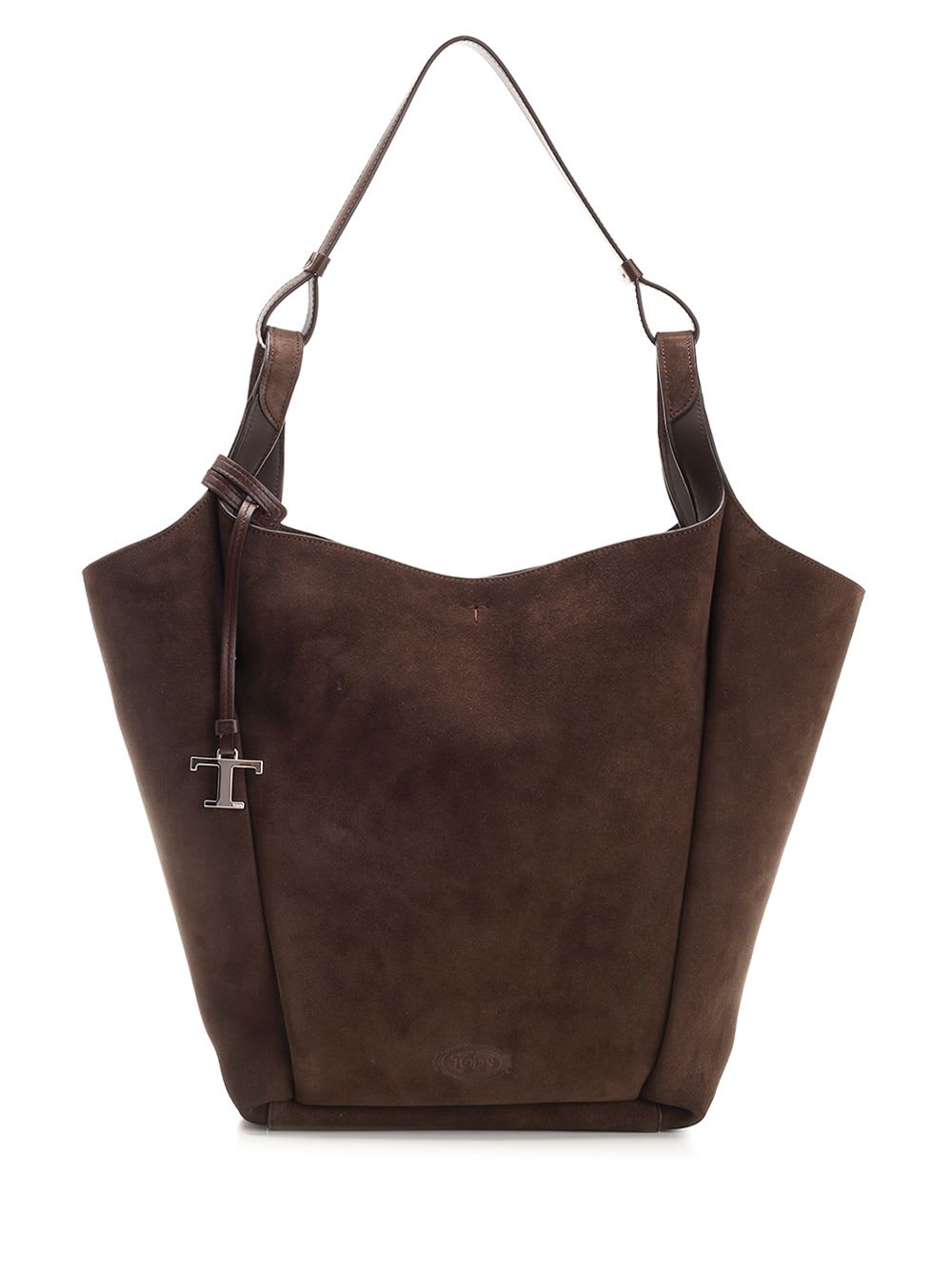 Shop Tod's Suede Bucket Bag In Brown