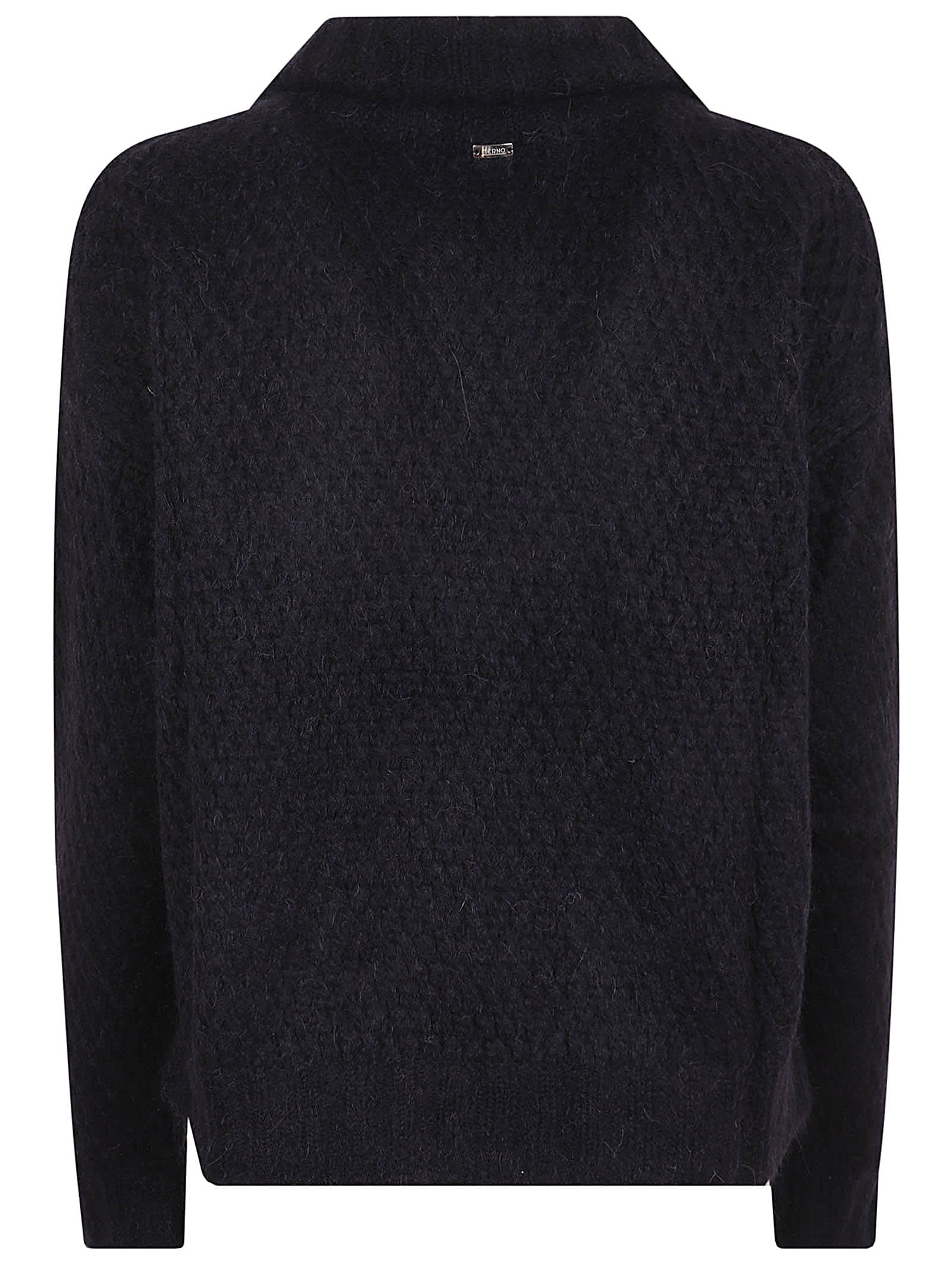 Shop Herno Cardigan In Blu Navy