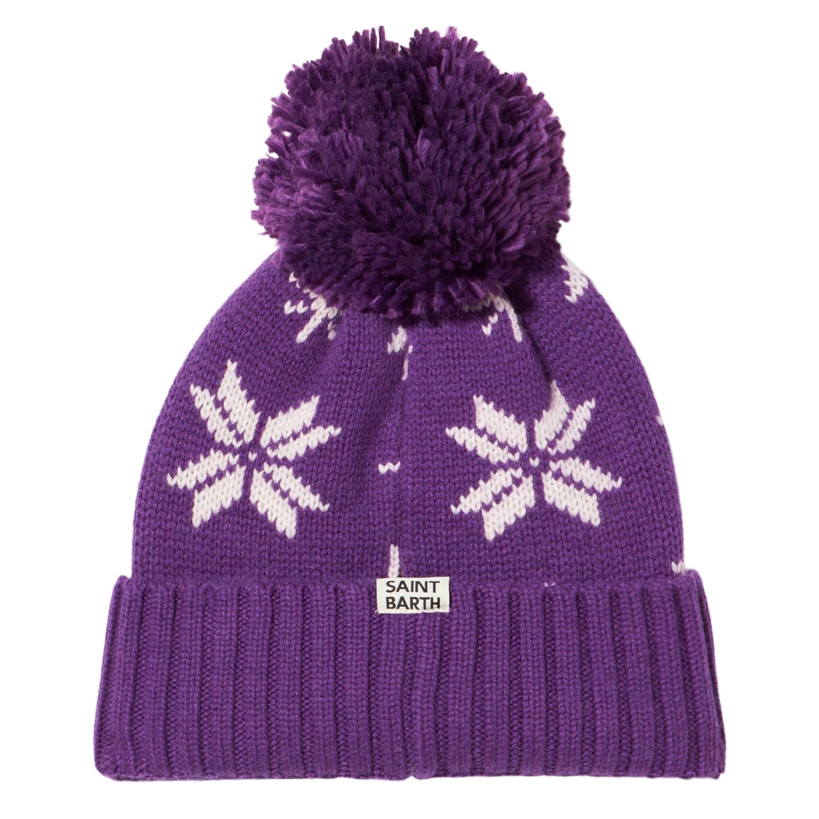Mc2 Saint Barth Woman Purple Beanie With Norwegian Pattern In Purple