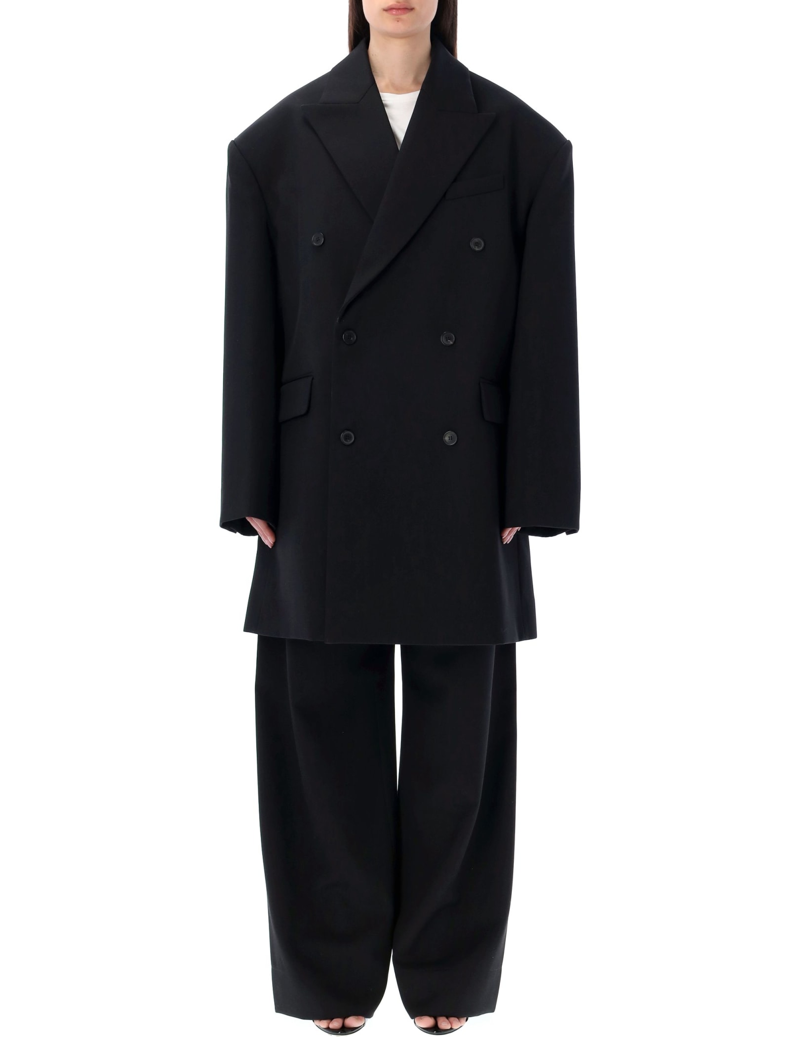 Wardrobe.nyc Double Breasted Oversized Coat In Black