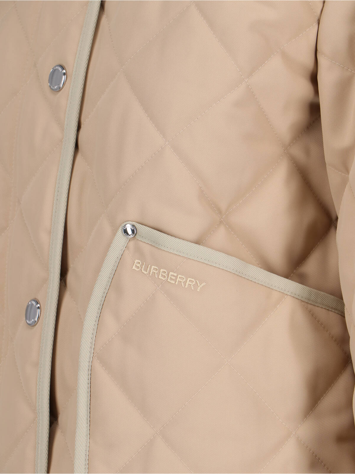 Burberry Lanford Short Quilted Nylon Jacket In Soft Fawn