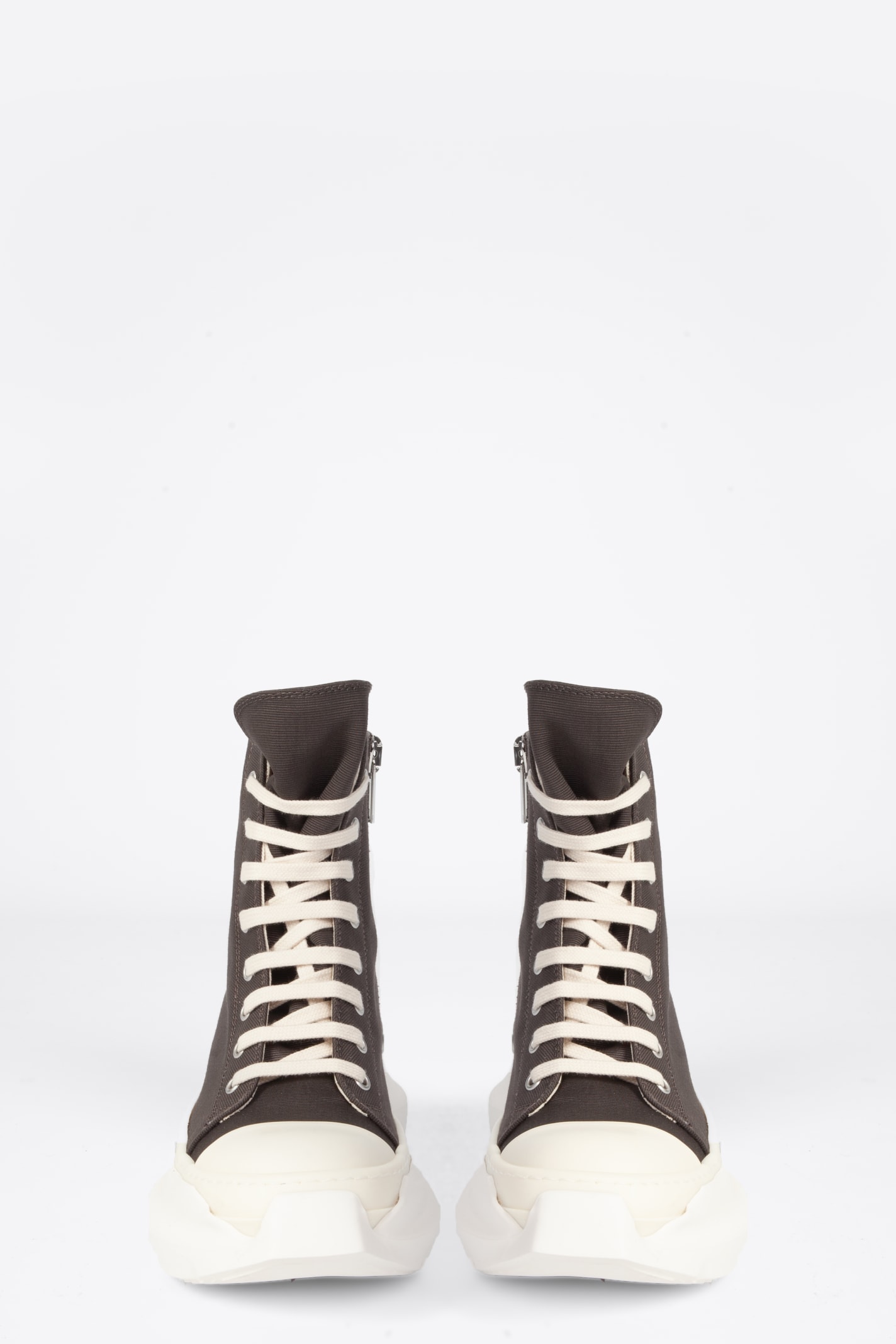 Shop Drkshdw Abstract Sneak Dark Dust/milk/milk Charcoal Grey Cotton Lace-up High Sneaker With Chunky Sole - Abst In Antracite/latte