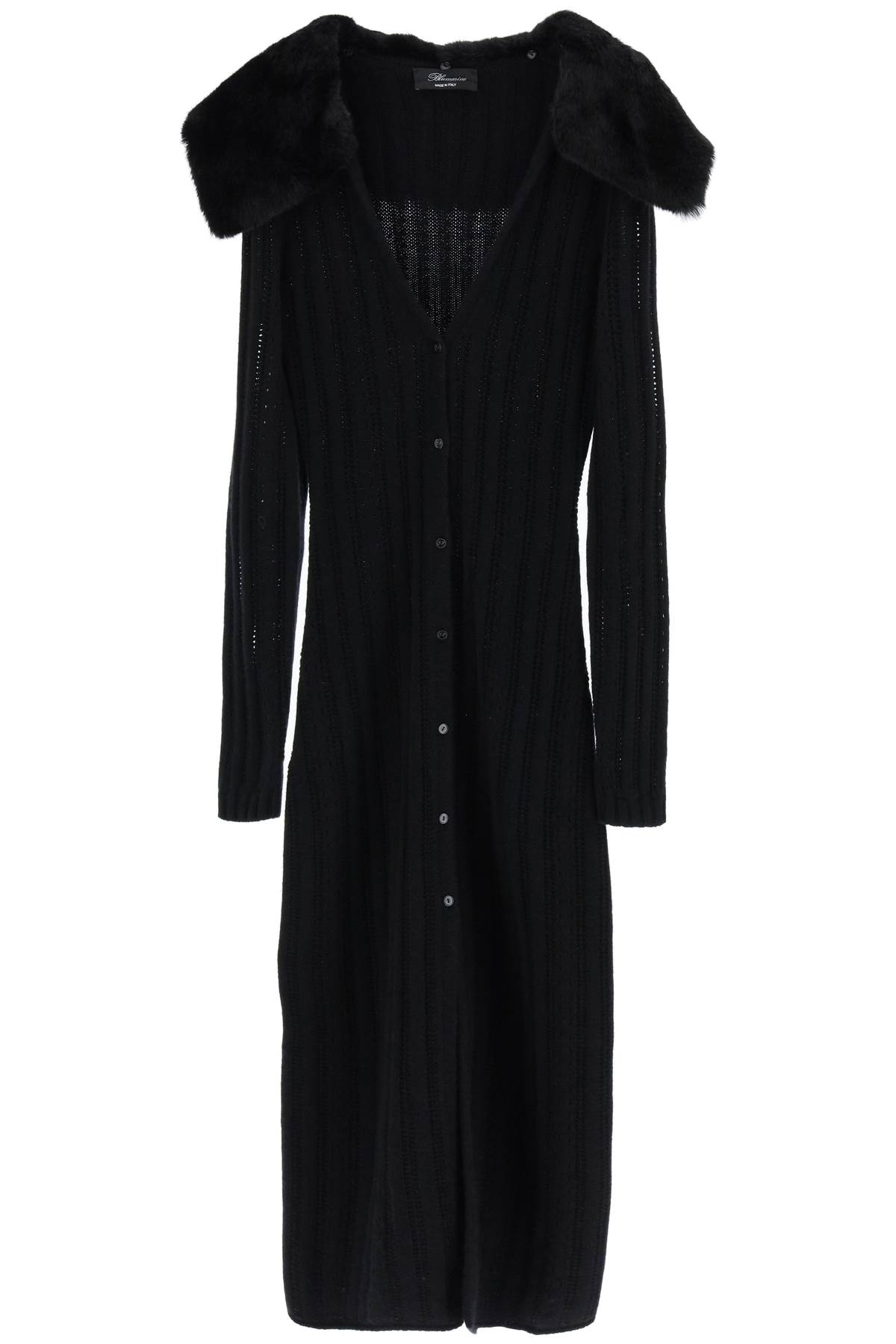 Blumarine Long Cardigan In Wool And Cashmere