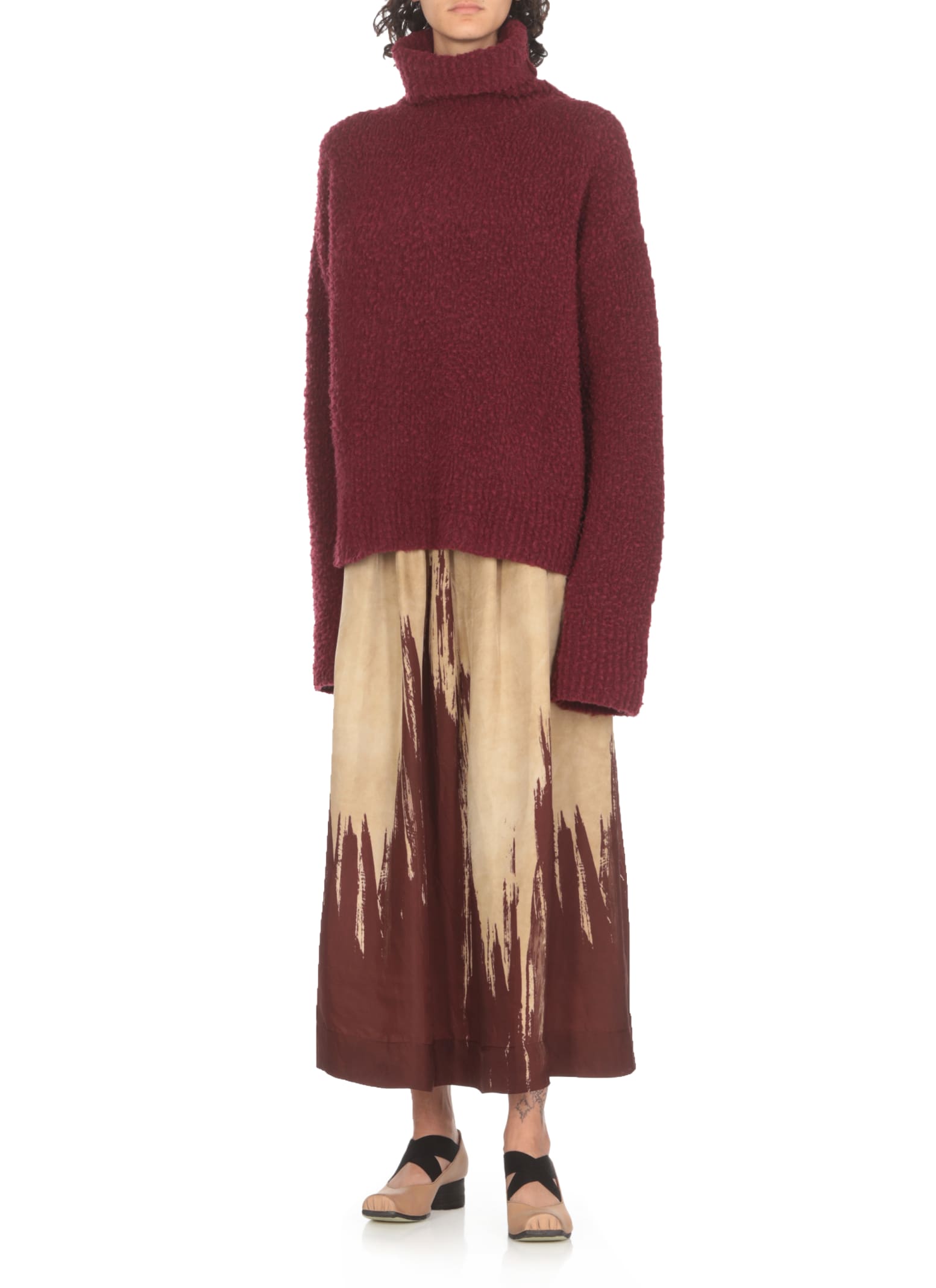 Shop Uma Wang Curly Sweater In Bordeaux