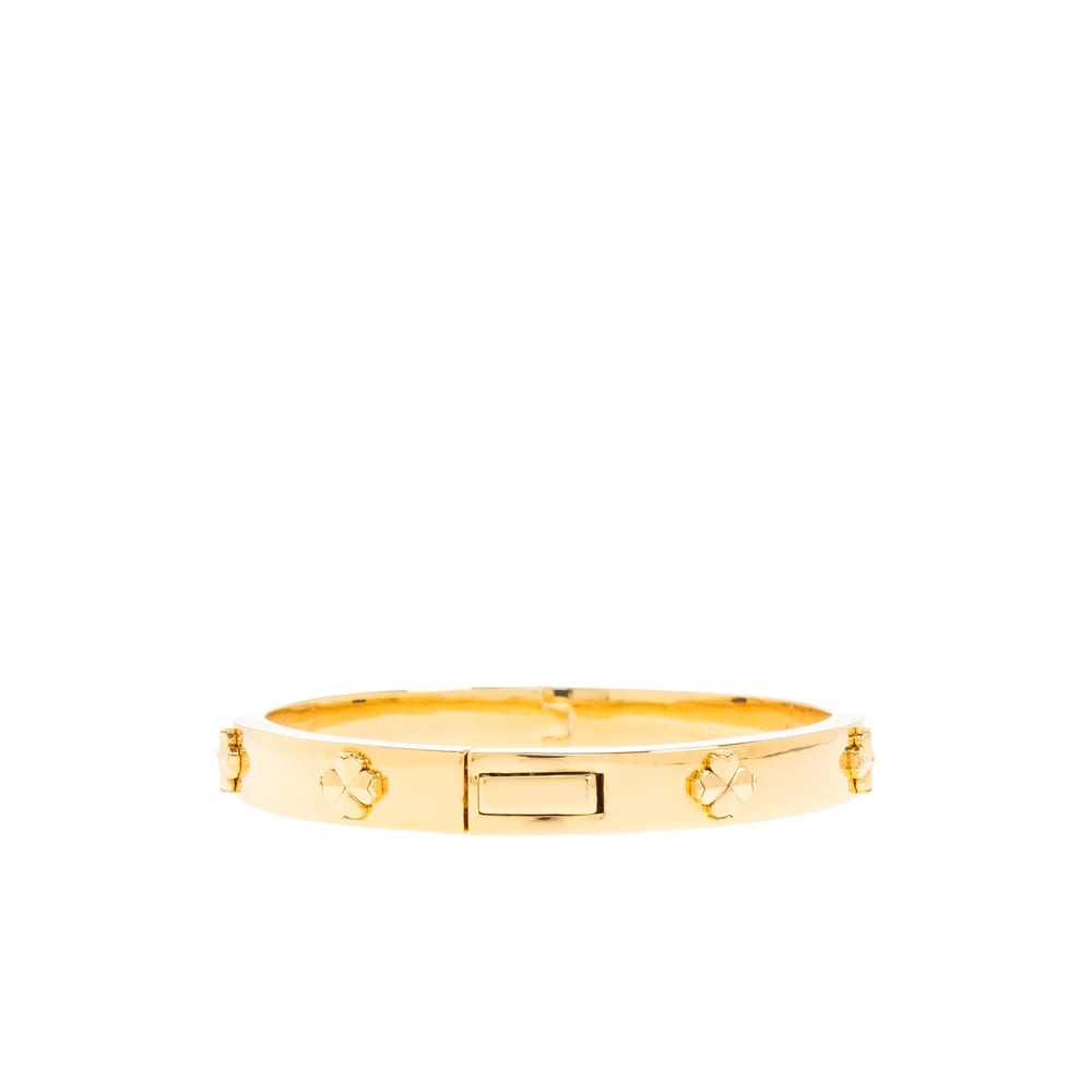 Kate Spade Clover-embellished Bangle Bracelet In Gold