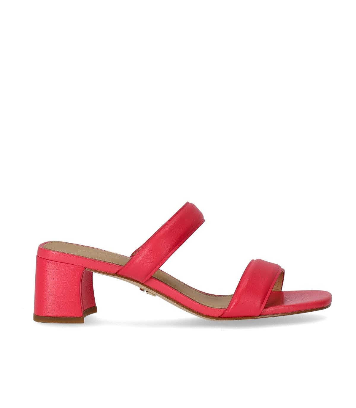 Shop Michael Kors Jules Leather Mules In Fuxia