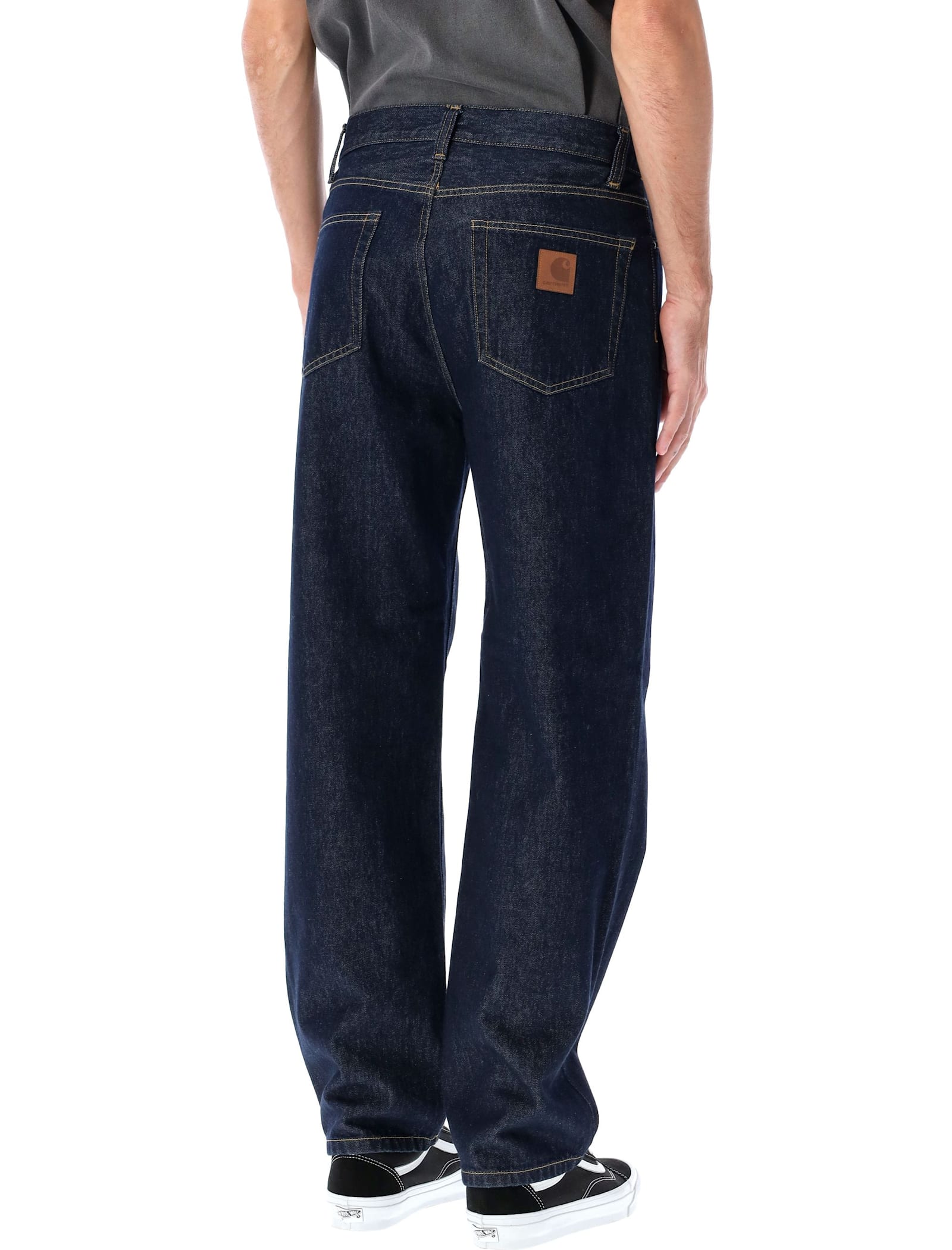 Shop Carhartt Aaron Denim Pant In Blue Rinsed