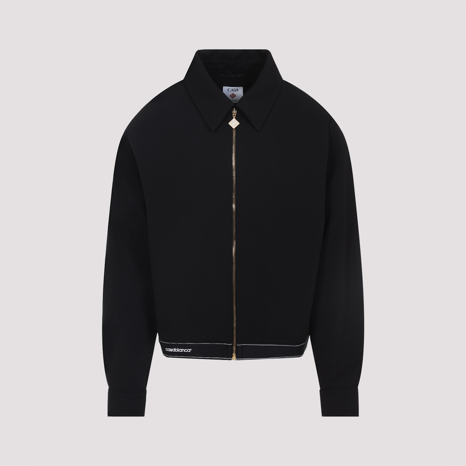 Casablanca Tailored Wool Jacket With Contrasting Logo In Black