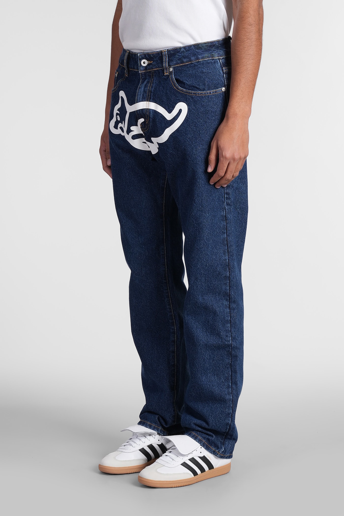 Icecream Running Puppy Brand-print Straight-leg Jeans In Blue