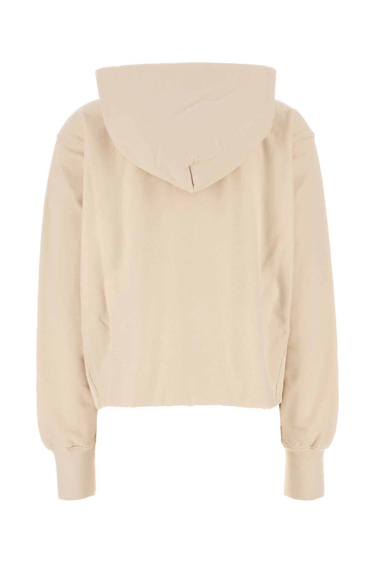 Maison Margiela Beige Embroidered Logo Sweatshirt In Beige