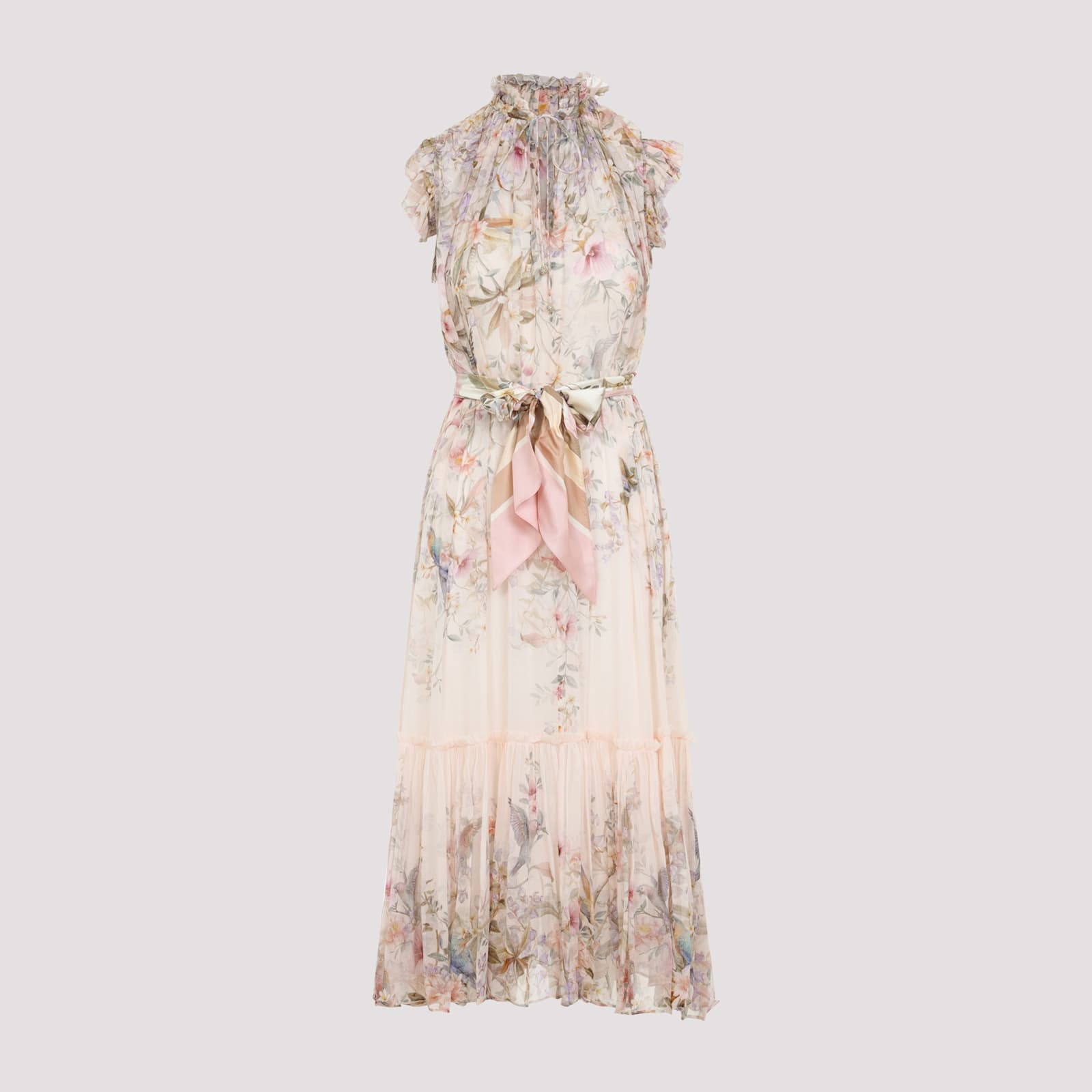 Zimmermann Rebellion Flutter Midi Dress In Multi