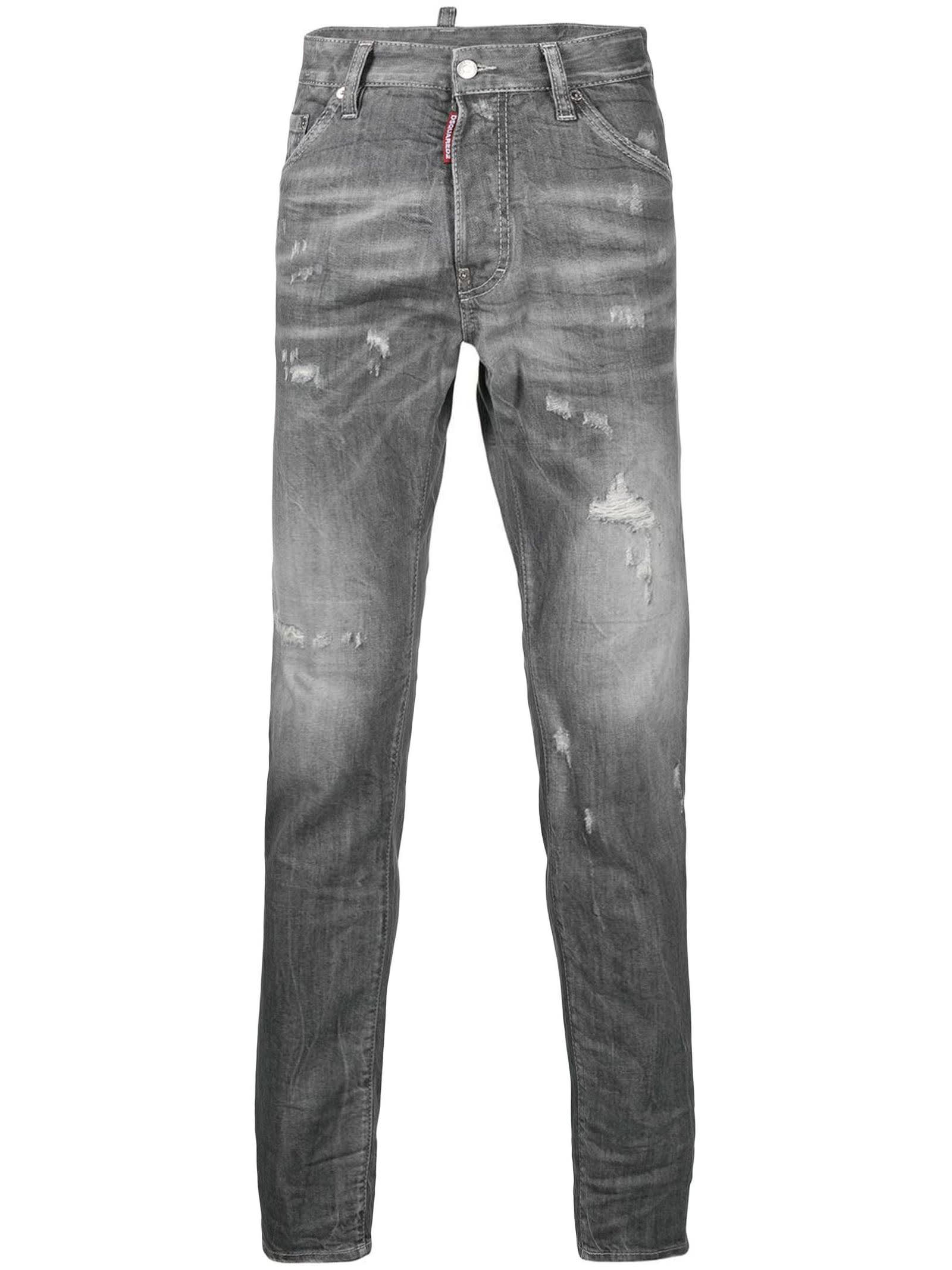 Dsquared2 Grey Cotton Denim Jeans
