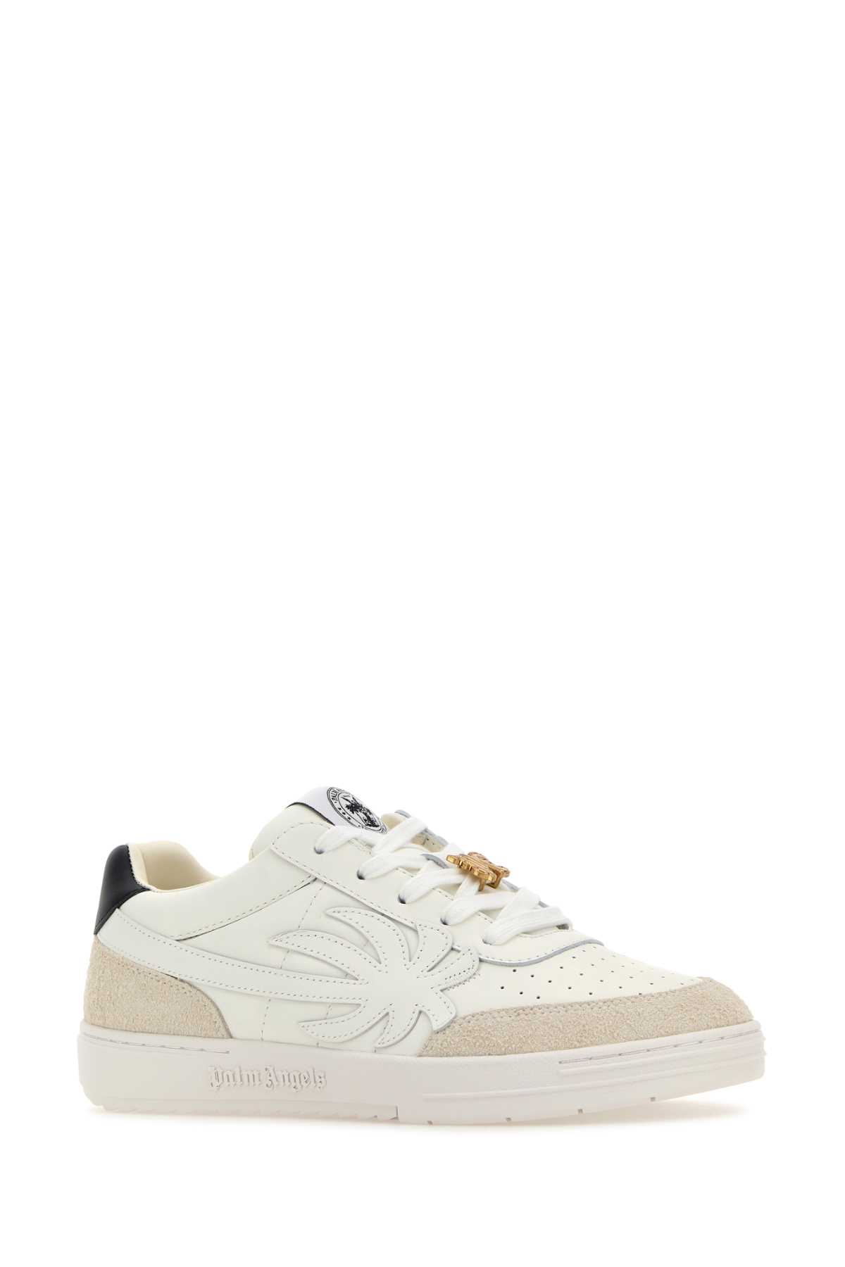 Shop Palm Angels Multicolor Leather Palm Beach University Sneakers In Whitewhit