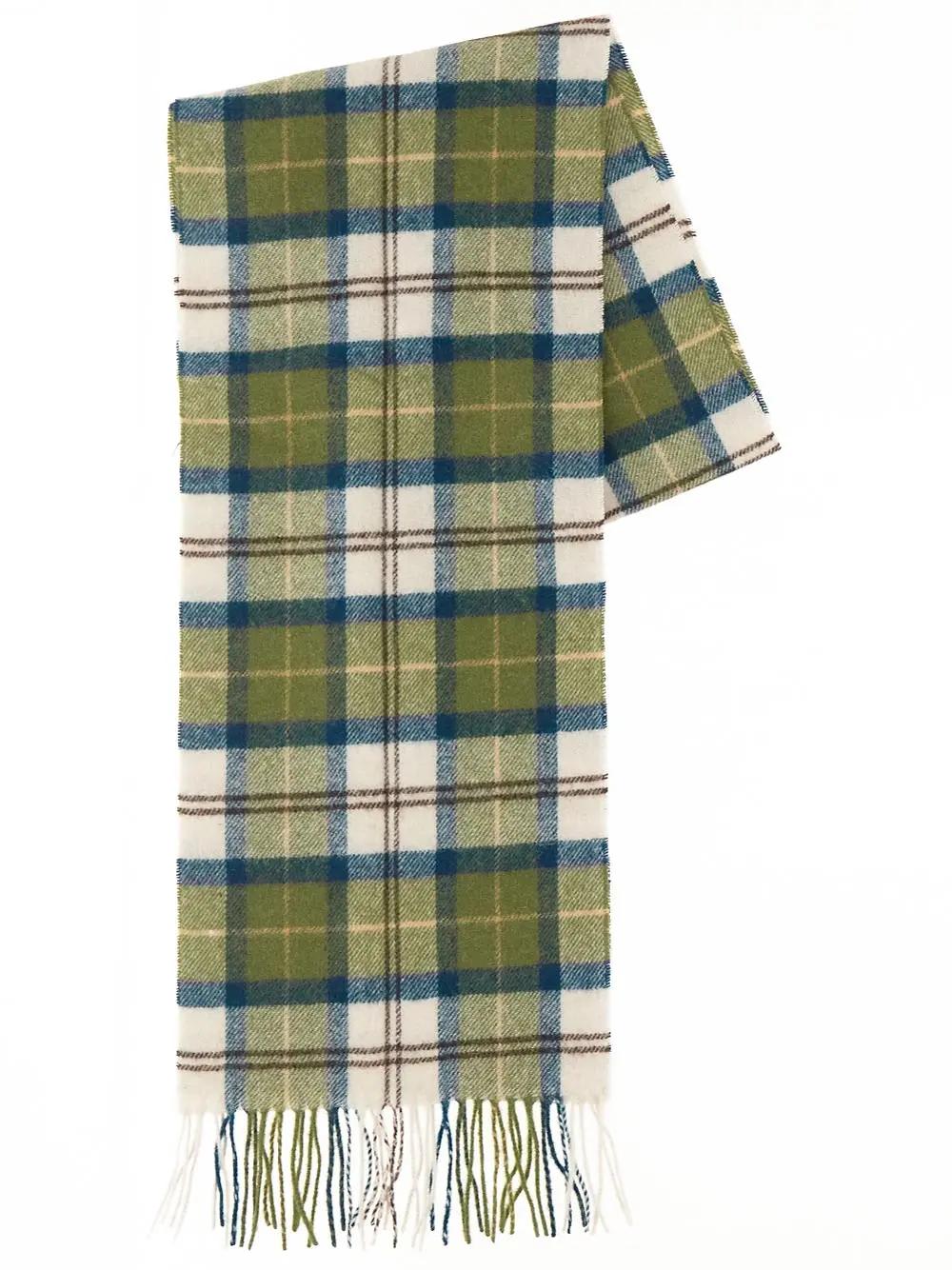 Barbour Tartan Lambswool Scarf In Green