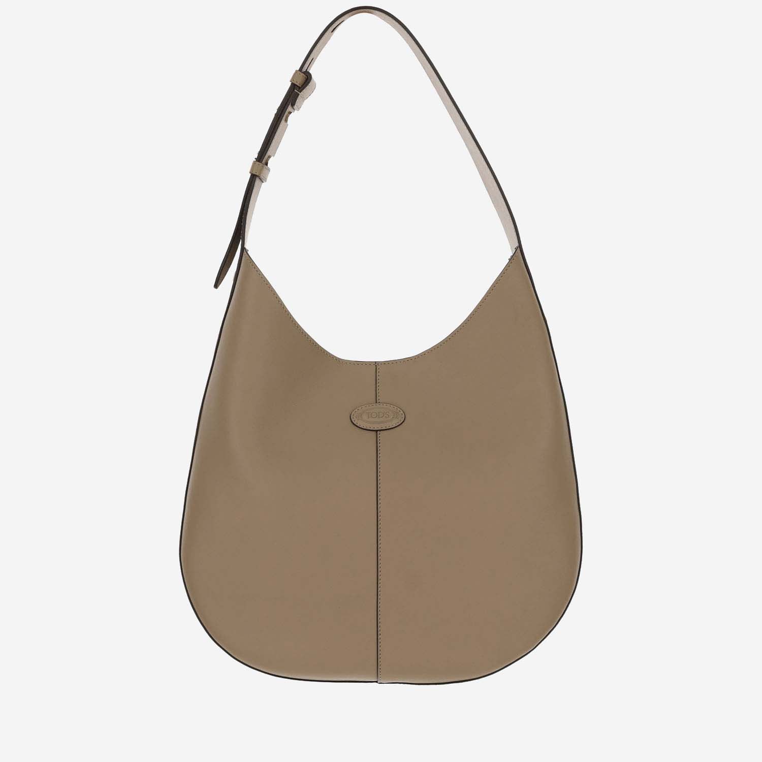 Shop Tod's Small Leather Hobo Bag In Beige